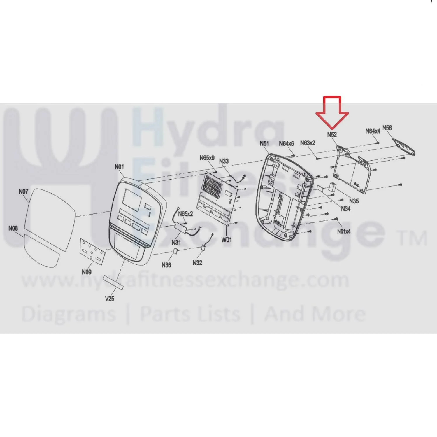 Vision Fitness EP633 EP633C PEP633D Elliptical Back Console Down Cover 1000409921 - Image 3
