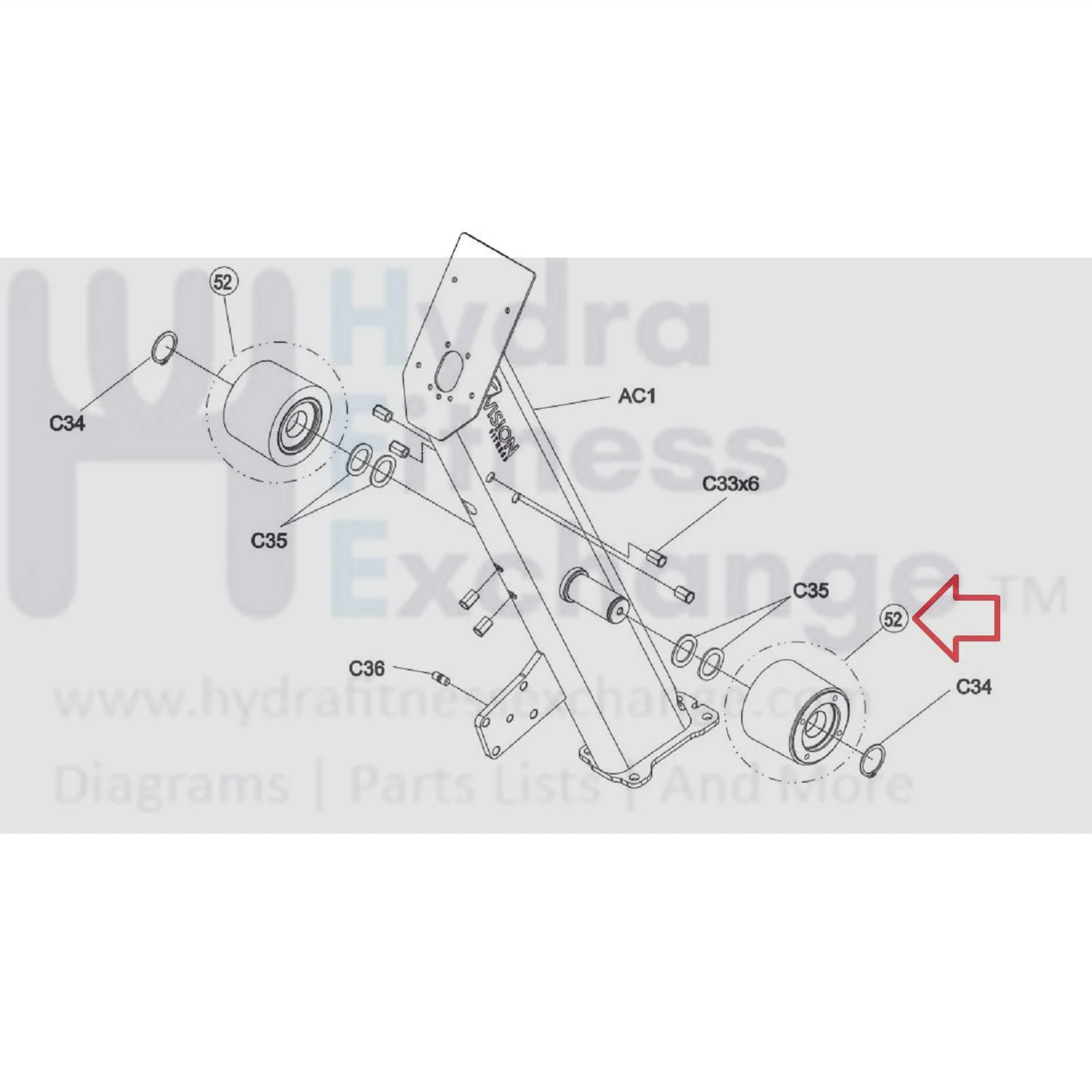 Vision Fitness EP633C EP725 EP633 PEP633D Elliptical Handlebar Connect Block Set 1000451976 - Image 3