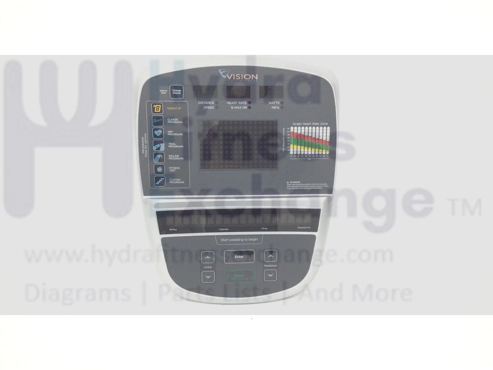 Vision Fitness S70 EP78 S60 U70-02 Elliptical Display Console Panel 1000230054