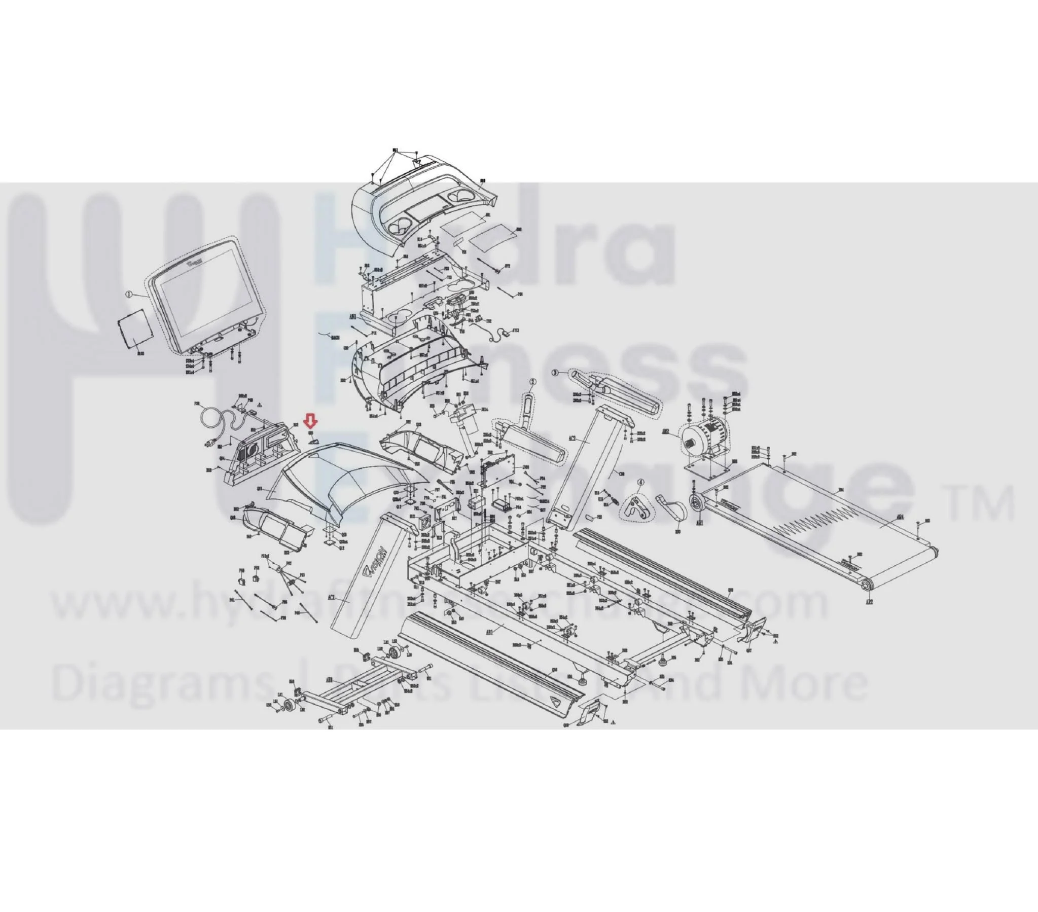 Vision Fitness TM742B TM743B TM789B Treadmill Motor Cover Label Plate 1000425541 - Image 3