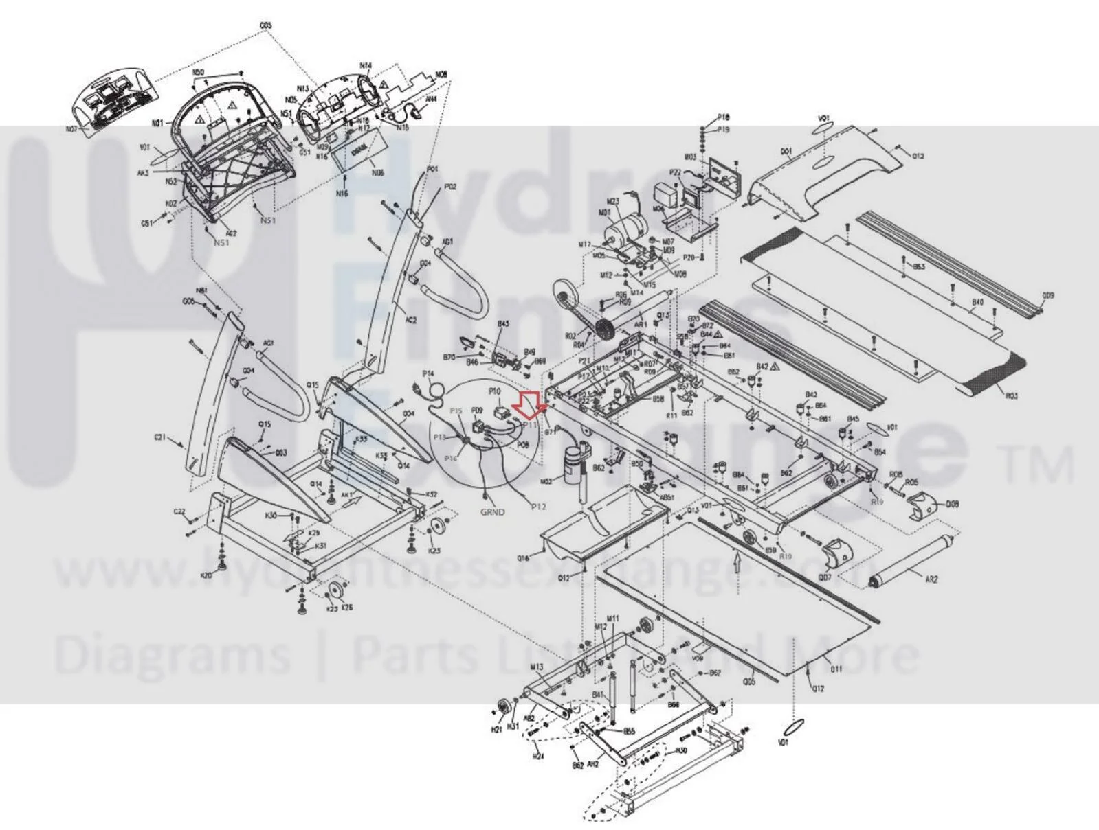 Vision Fitness Treadmill Control Board Power Wire Harness Black 002500-B2 - Image 3