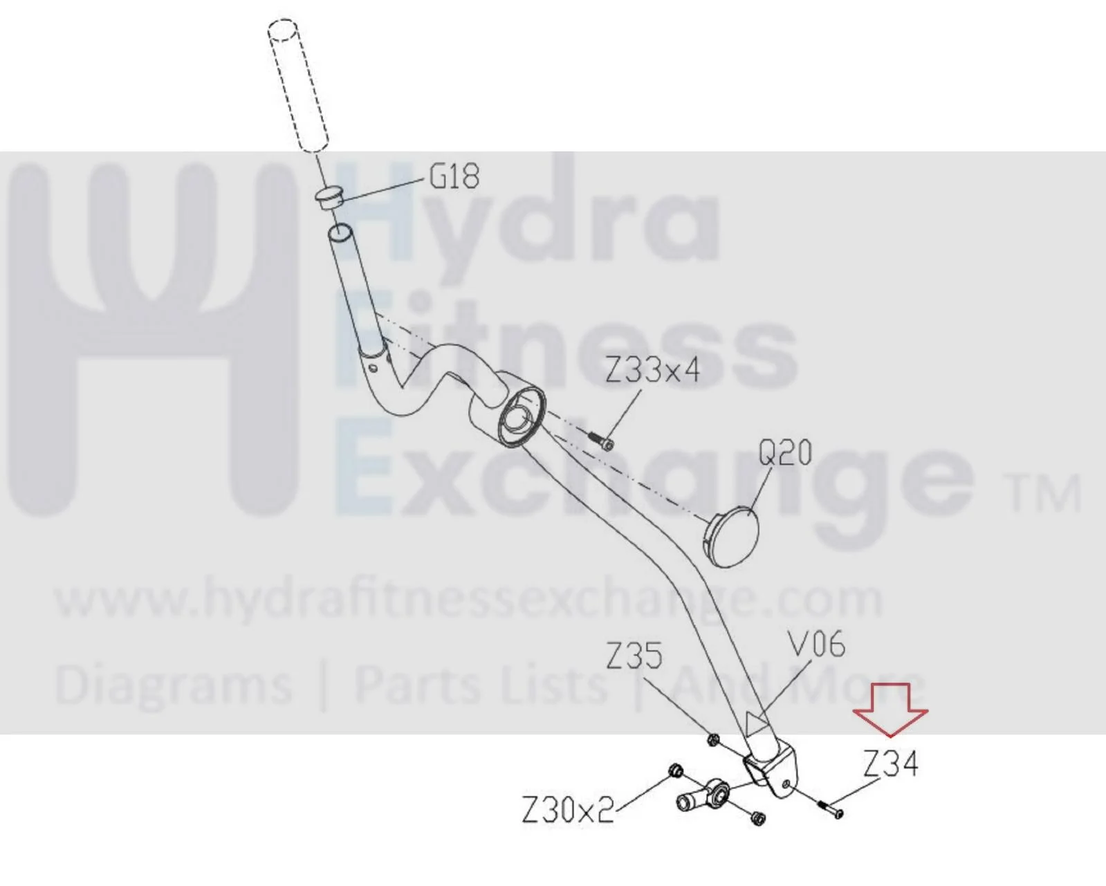 Vision Fitness X70 - EP303 Elliptical Button Head Screw M10X1.5PX50L 004760-00 - Image 2