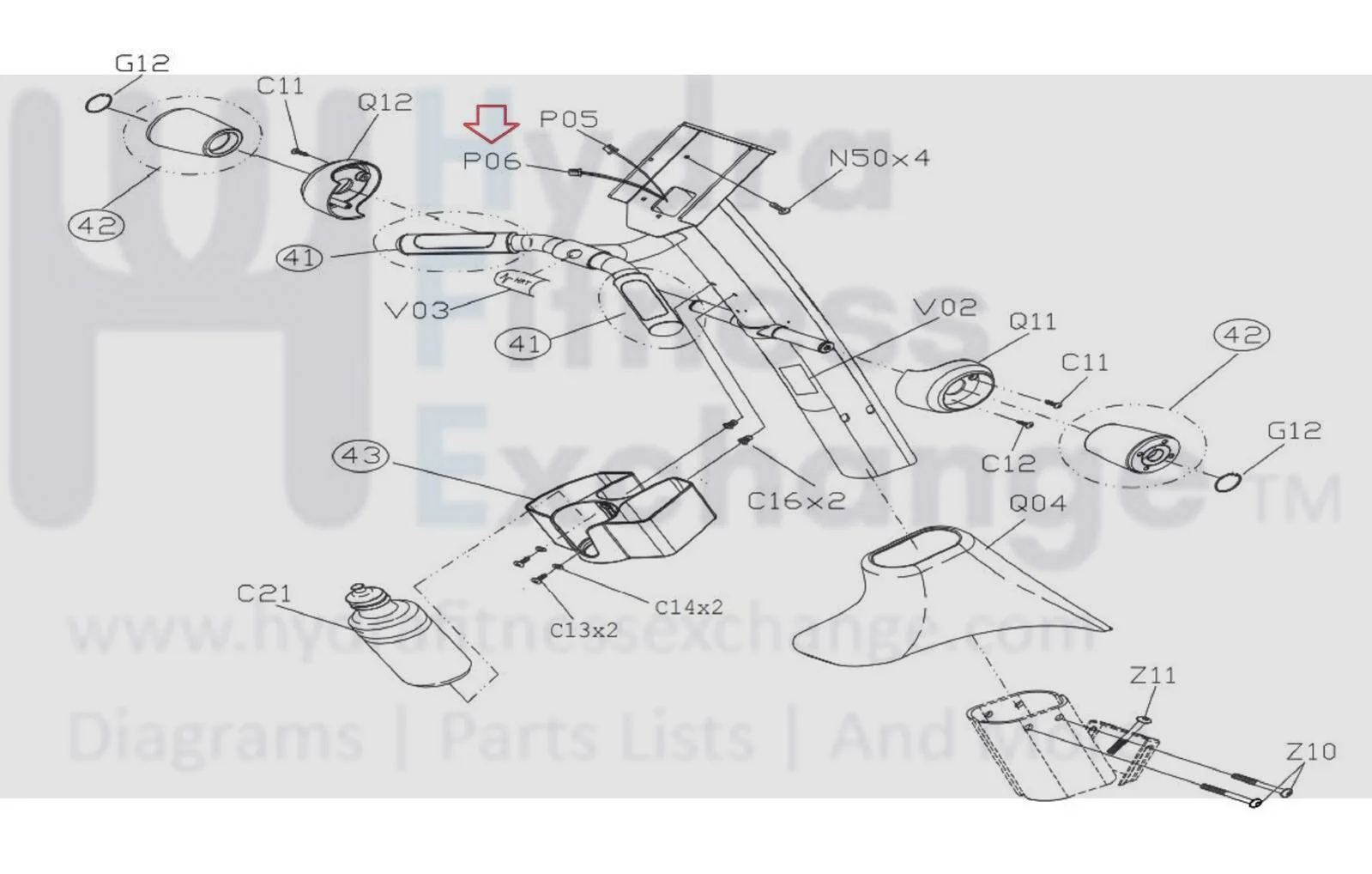 Vision Fitness X70 - EP303 Elliptical Hart Rate Wire Harness 0000094481 - Image 2