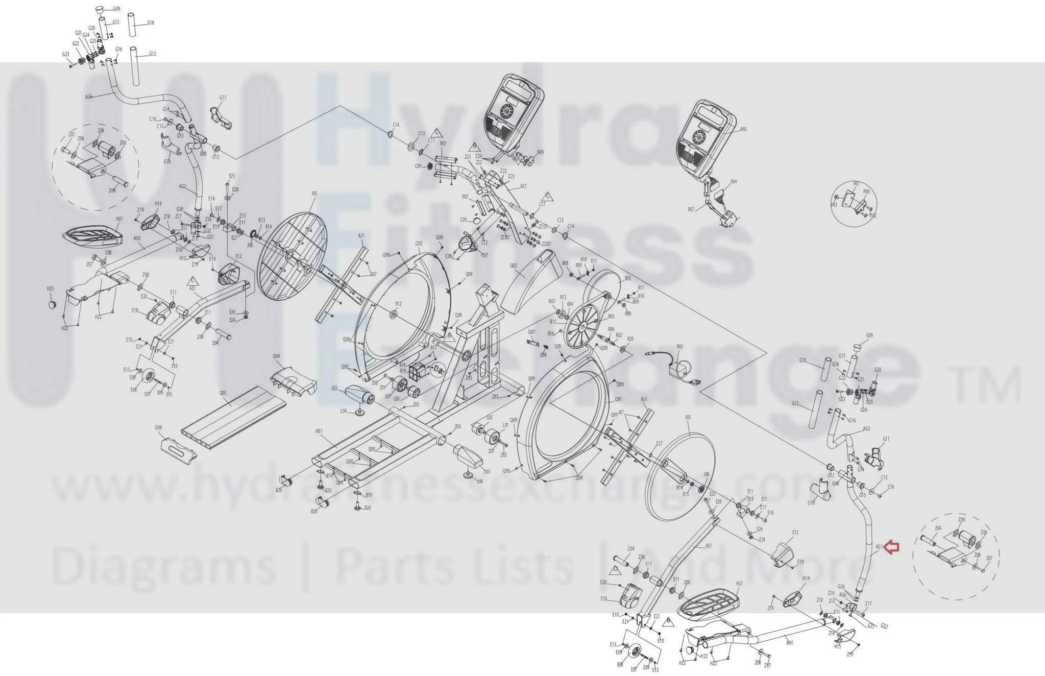 Vision Horizon Fitness S7200HRT EP189 Elliptical Right Lower Handlebar Set 084121 - Image 3