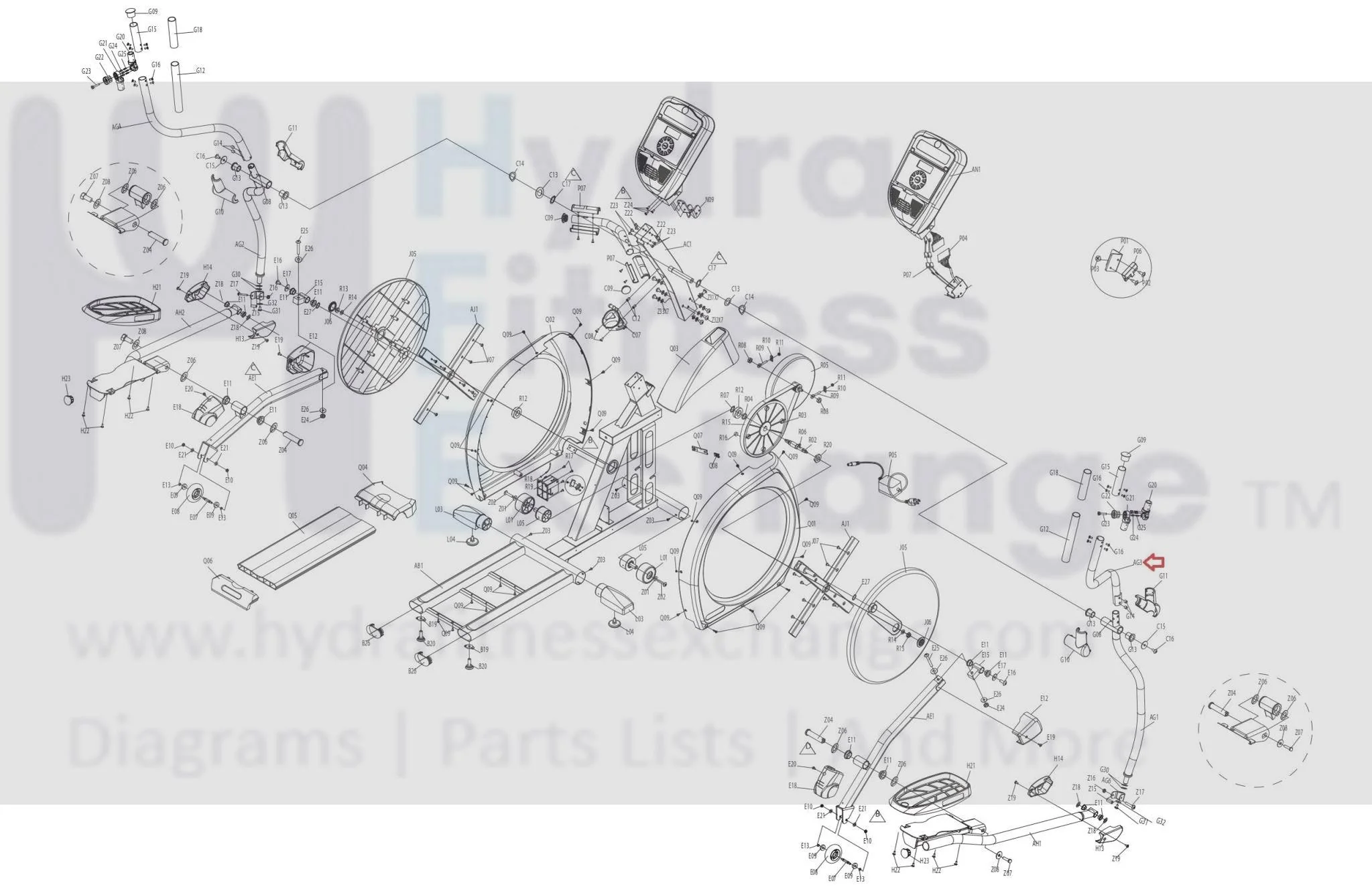 Vision Horizon Fitness S7200HRT EP189 Elliptical Right Upper Handlebar Set 084123 - Image 2