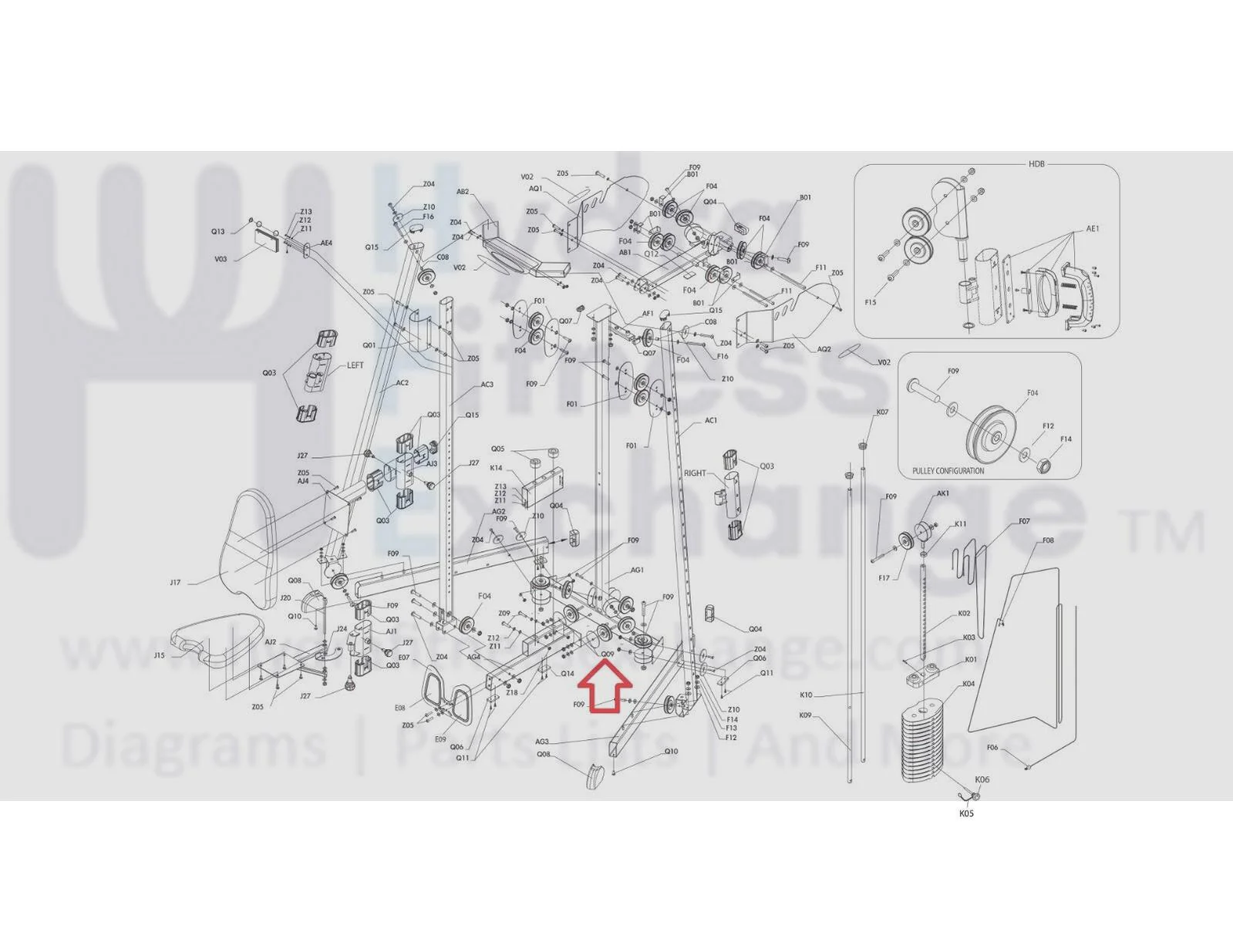 Vision Leg Press Unit ST200 Strength System Bracket Half Pulley 1000091193 - Image 2