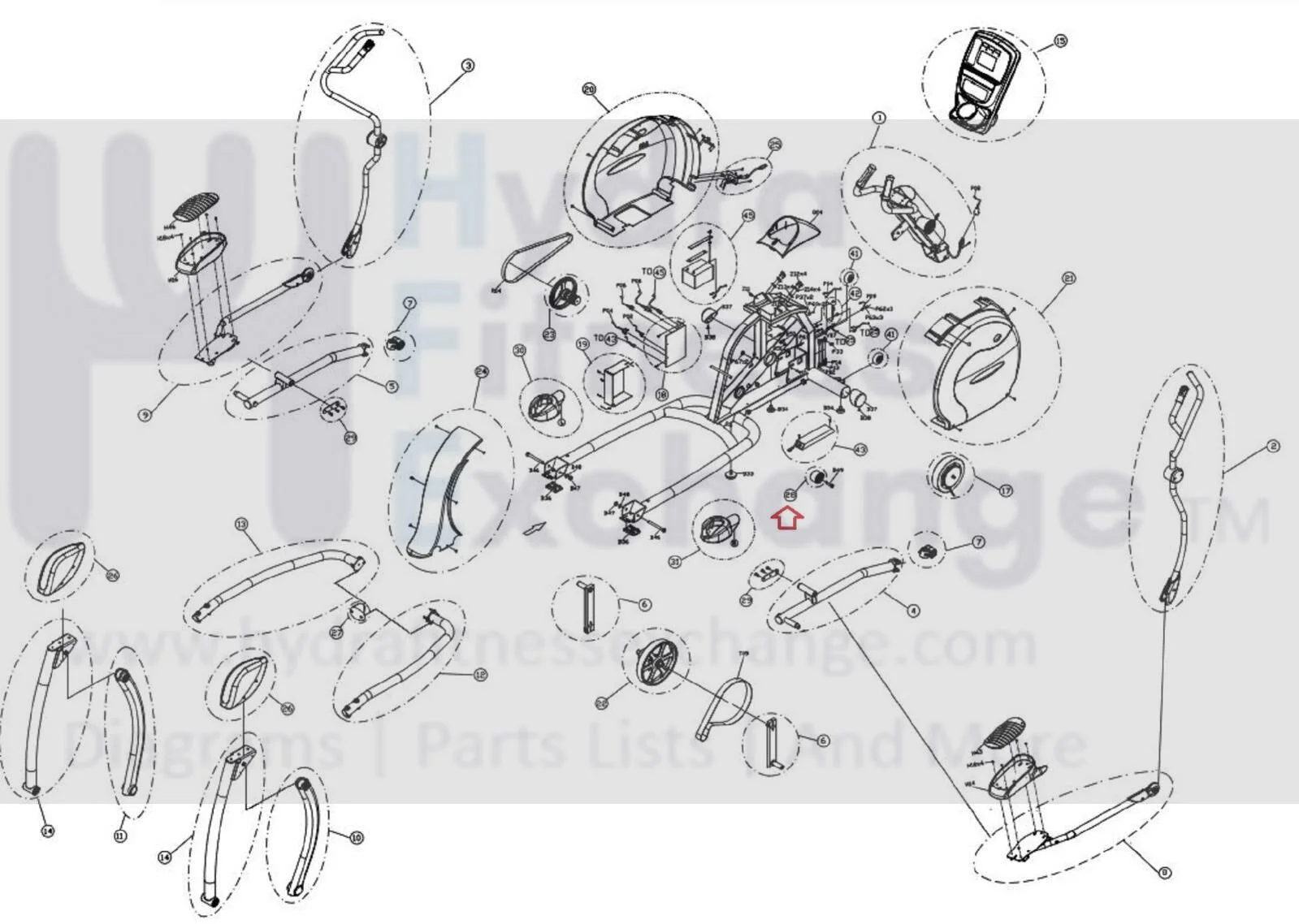 Vision Matrix Fitness Elliptical Idler Assembly 1000350493 - Image 2