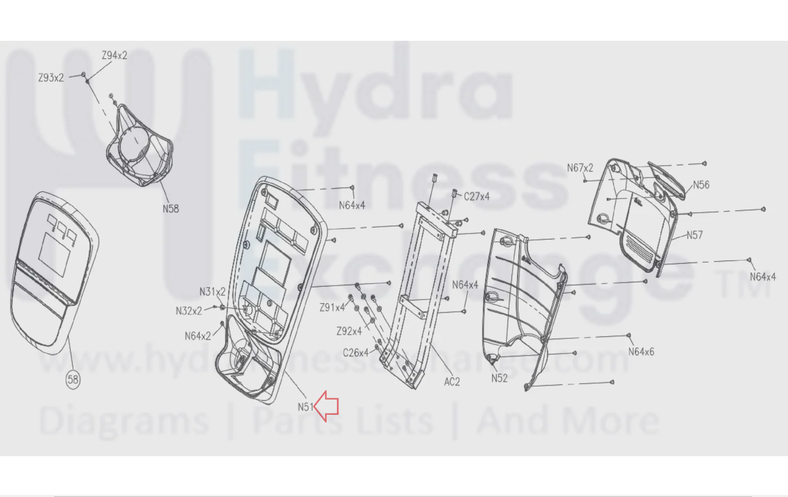 Vision S70 S70-02 S7100HRT Elliptical Display Console Back Cover 1000230185 - Image 2