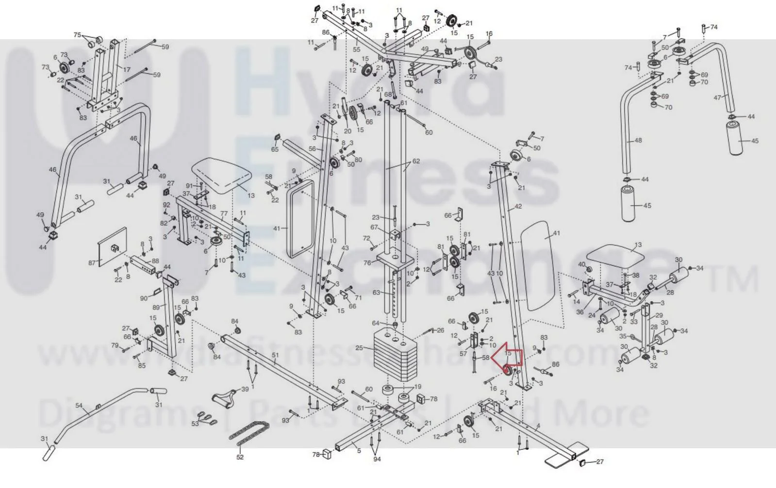 Weider 831.153970 831.159370 WESY91080 Strength System Cable Assembly 149242 - Image 2