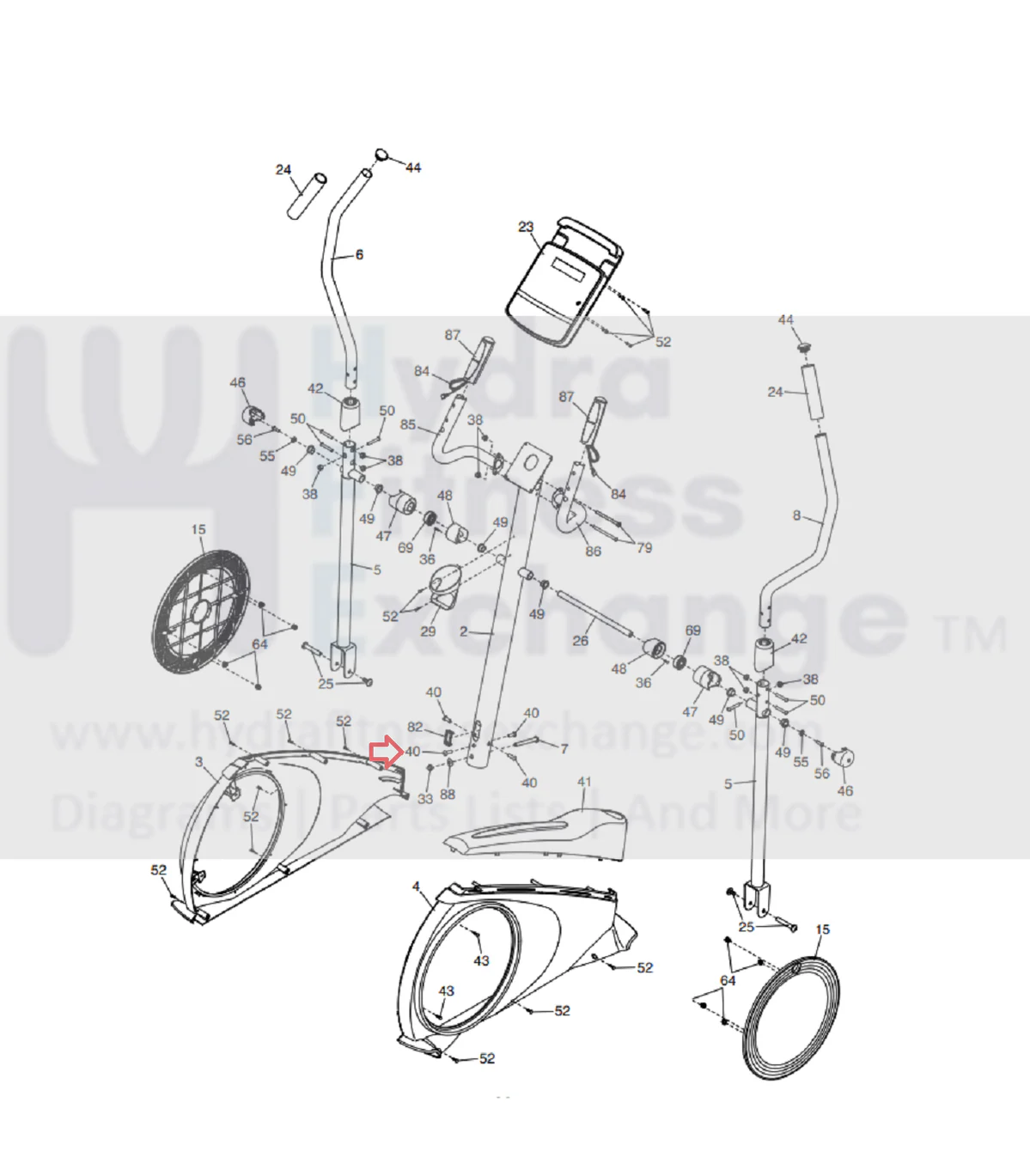 Weider Proform Freemotion Elliptical Button Head Patch Screw M10 x 20mm 248334 - Image 3
