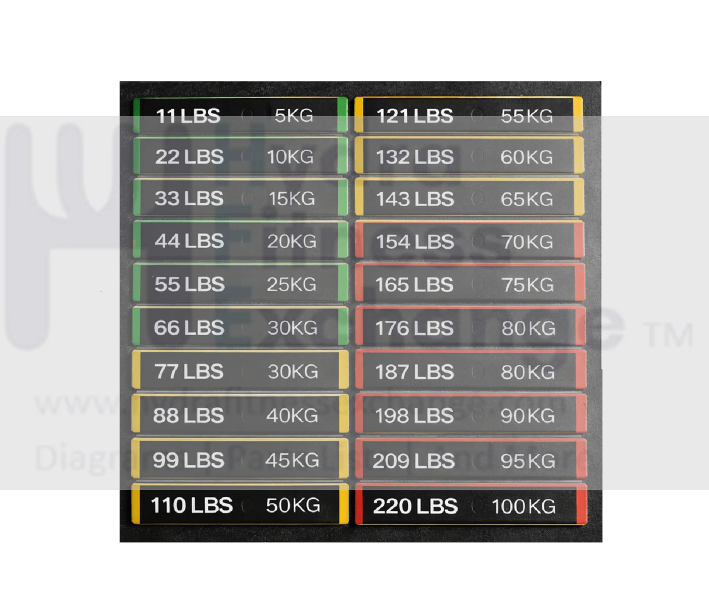 Weight Stack Stickers Size 5-100kg Miscellaneous - Image 2
