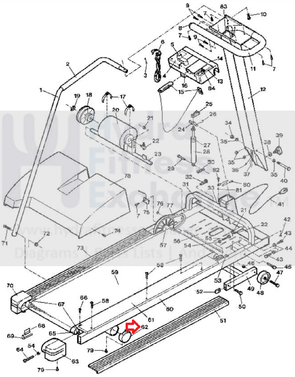 Weslo Cadence 2300 WL360900 Treadmill Rear Foot Tube Cover Hole Plug 040156 - Image 2