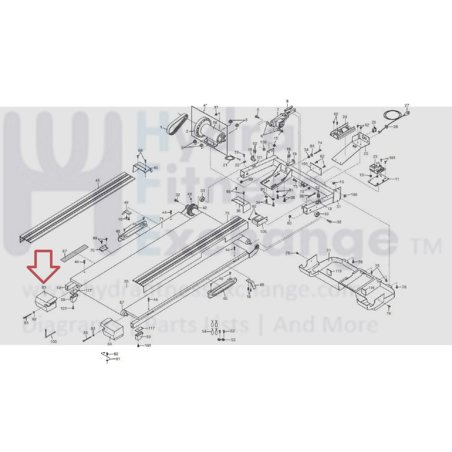 Weslo F700 H 150i 10.0 Cadence C72 C62 Treadmill Left Rear Roller End Cap 186430 - Image 2