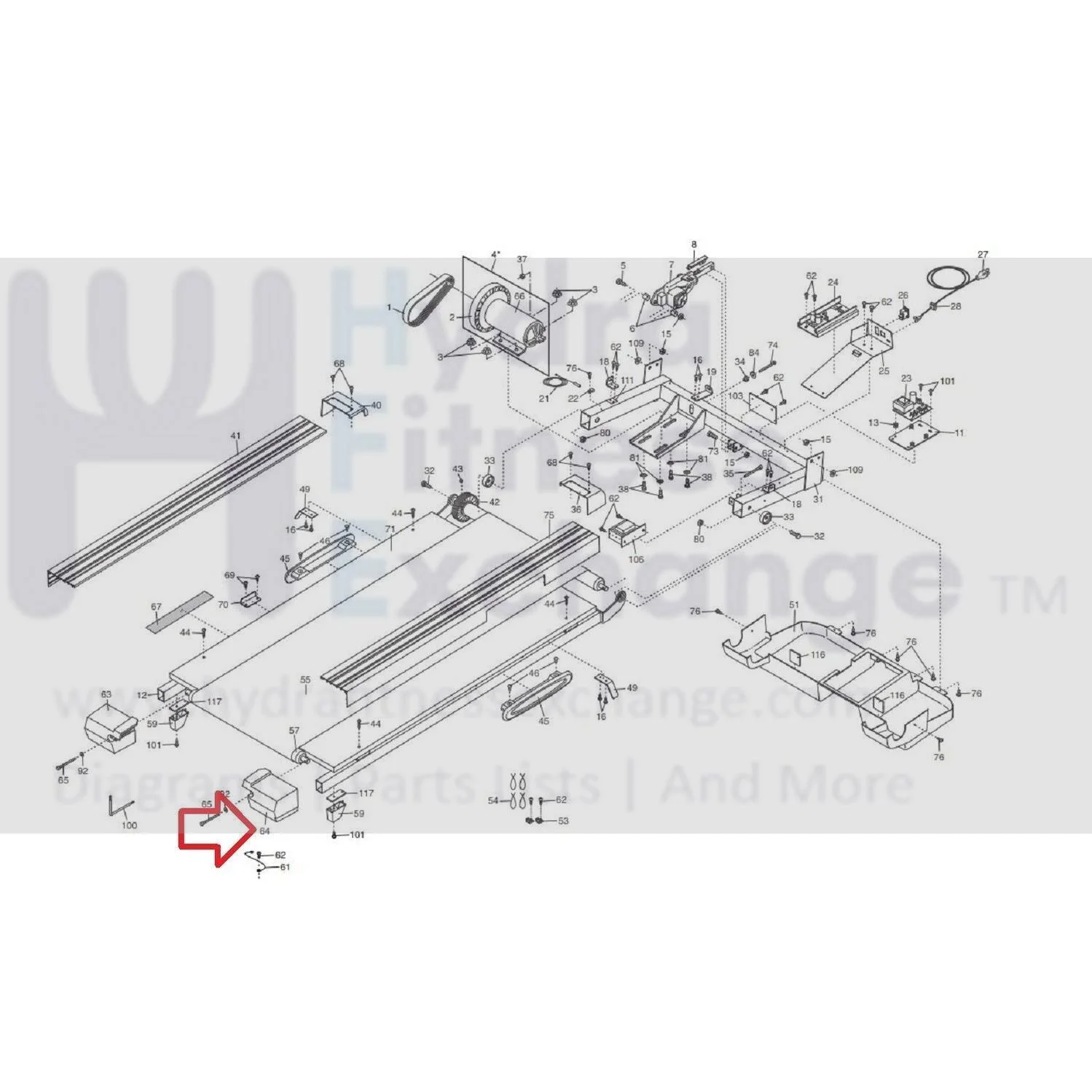 Weslo F700 H 150i 10.0 Cadence C72 C62 Treadmill Right Rear Roller Endcap 186431 - Image 2