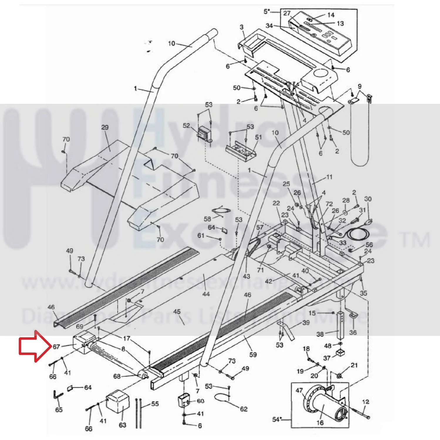 Weslo Proform Treadmill Left Rear Roller End Cap 131278 - Image 2