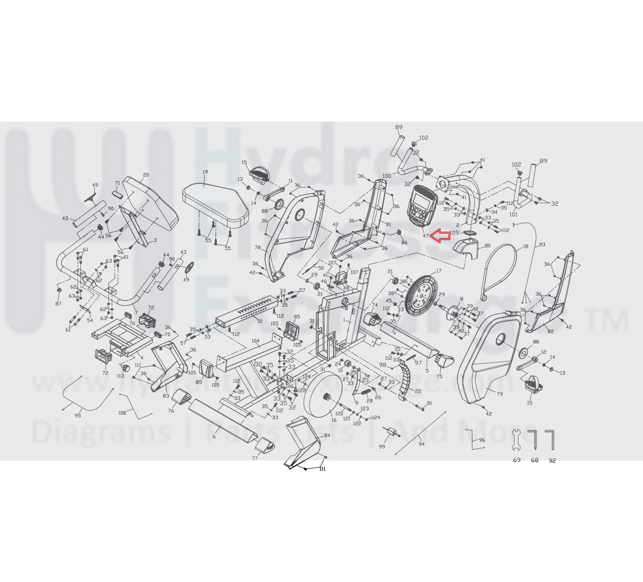 Xterra Fitness SB2.5 Stationary Bike Display Console Assembly ZTB040-03 - Image 2