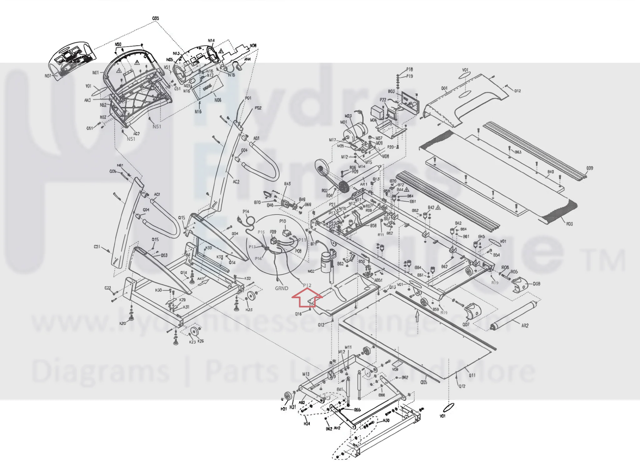 Horizon Vision Fitness Treadmill Control Board White Power Wire Harness 14AWG 002499-B2 - Image 3