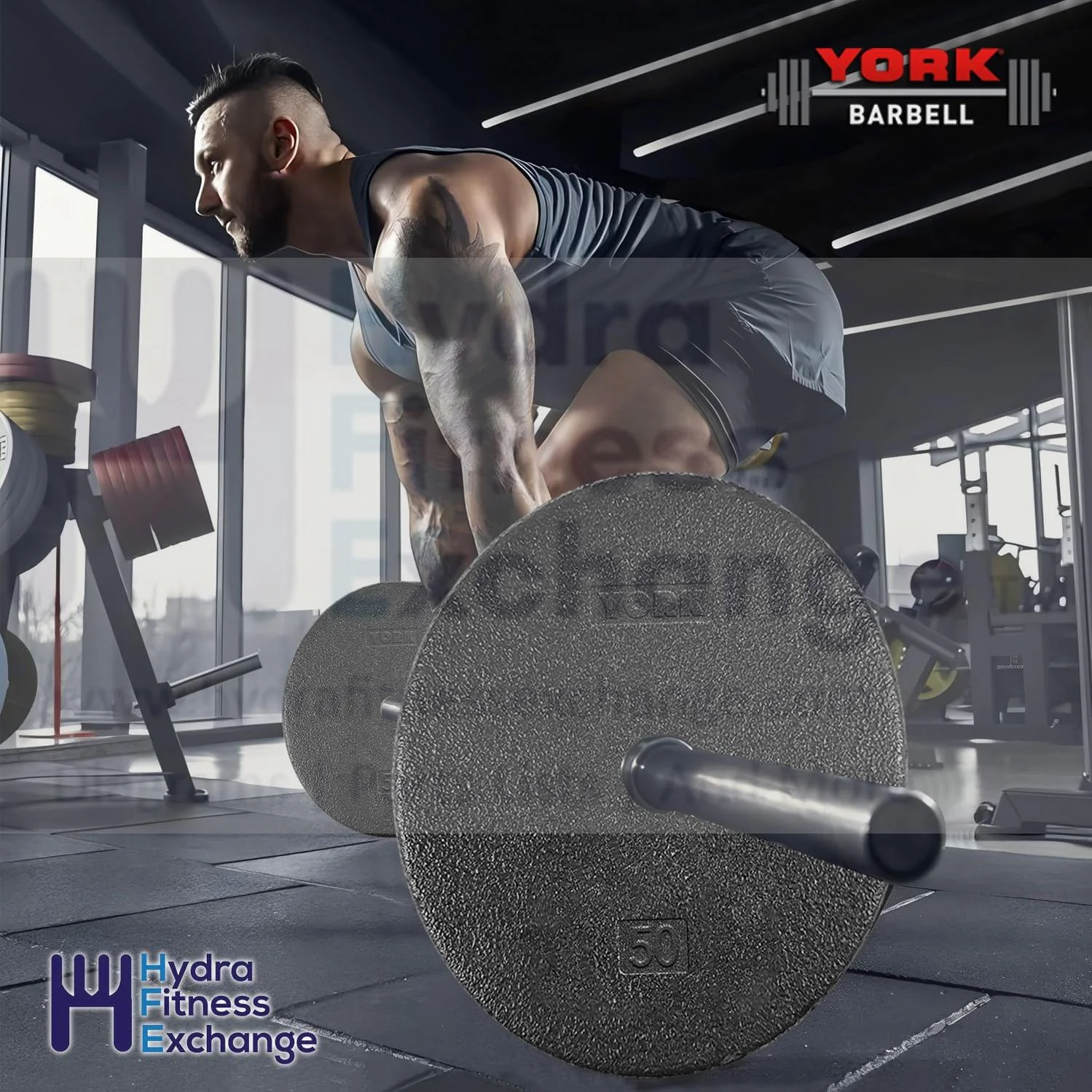 York Barbell 1” Standard Flat Pro Cast Iron Weight Plate for Strength Training (25 LB – Durable Pancake Design – Compatible with Standard Dumbbell Handles & Home Gym Equipment - Image 2