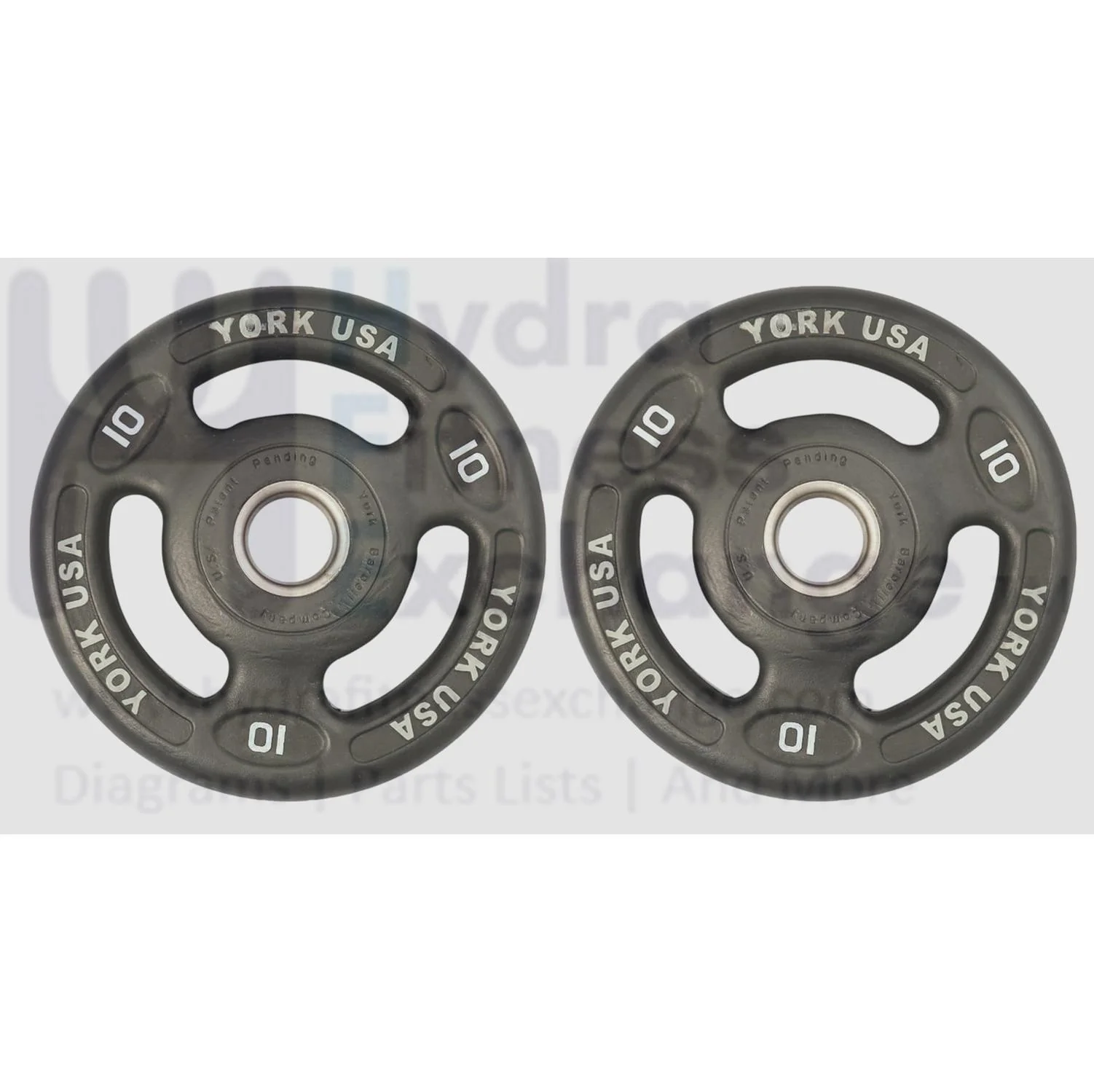 York Barbell 2" G2 Olympic Weight Plates (10lb) Pair - Urethane Coated 3-Grip Plates with Interlocking Design, Dual Handles, Durable & Noise-Reducing - Ideal for Home & Commercial Gym Equipment - Image 2