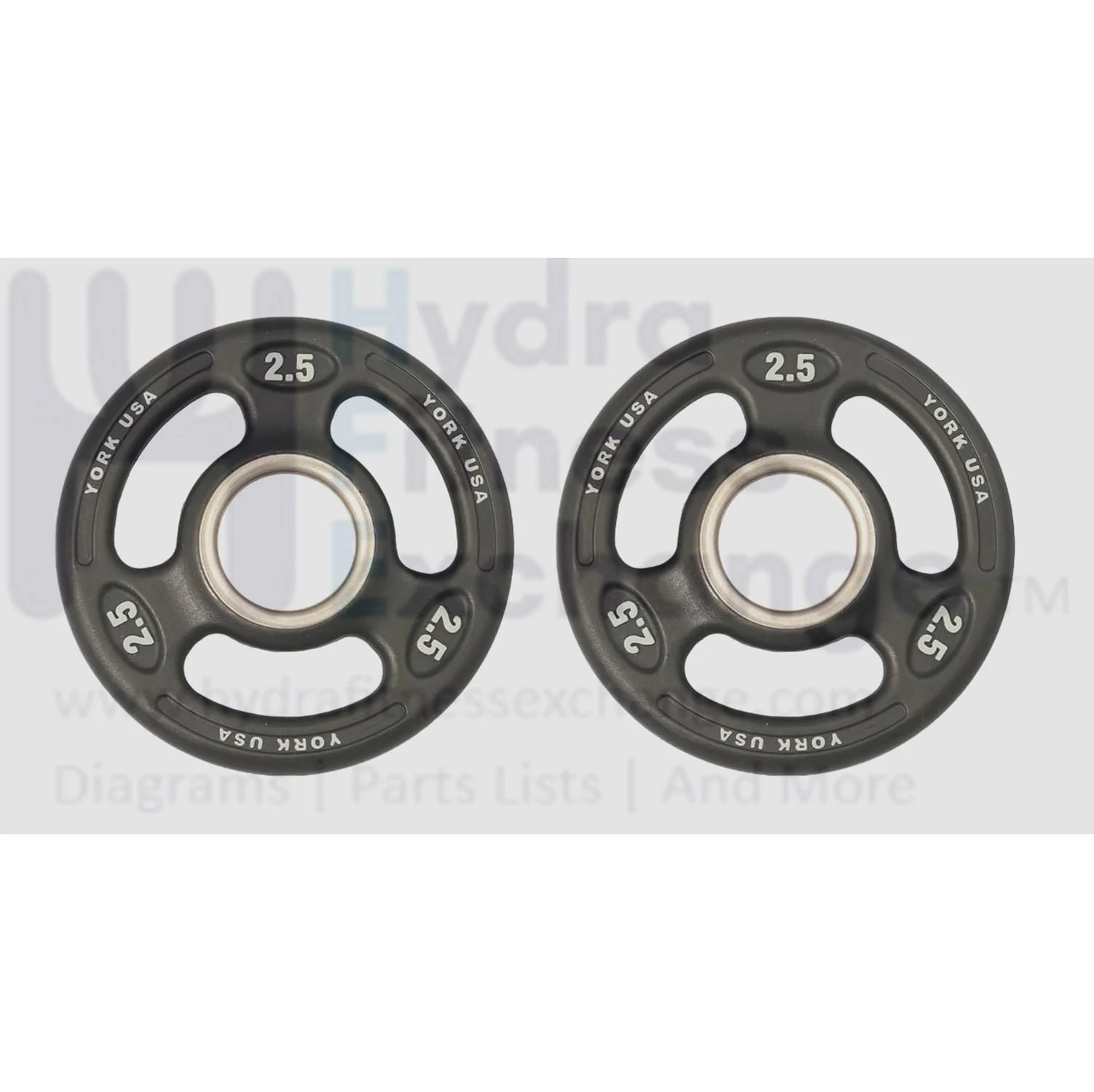 York Barbell 2" G2 Olympic Weight Plates (2.5lb) Pair - Urethane Coated 3-Grip Plates with Interlocking Design, Dual Handles, Durable & Noise-Reducing - Ideal for Home & Commercial Gym Equipment - Image 2