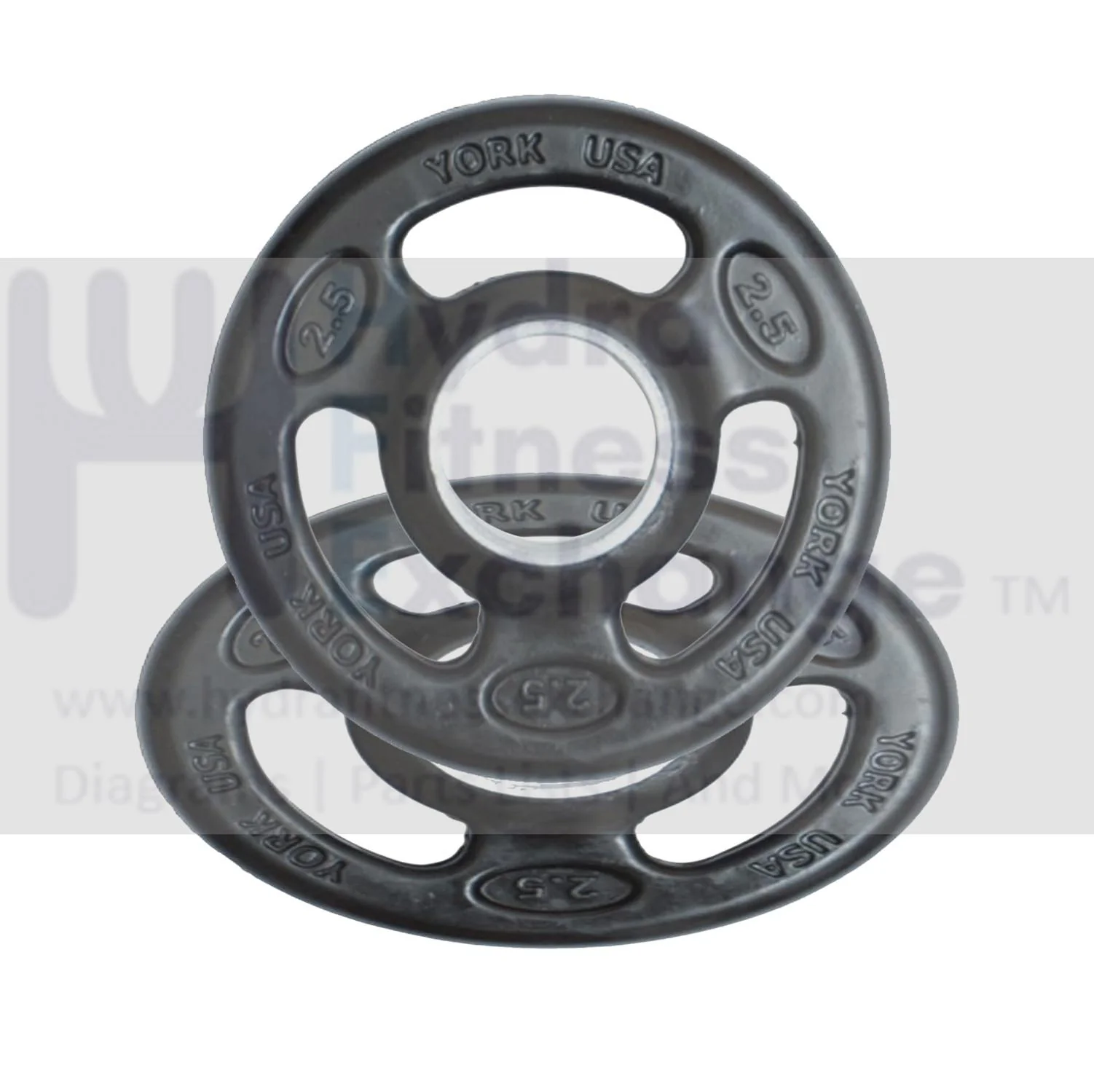 York Barbell 2-Inch ISO-Grip Rubber Encased Steel Olympic Plates (2½ Lb Pair) – Comfortable 3-Grip Design, Anti-Pinch Hub, Durable Steel Composite for Home, School, & Commercial Gym
