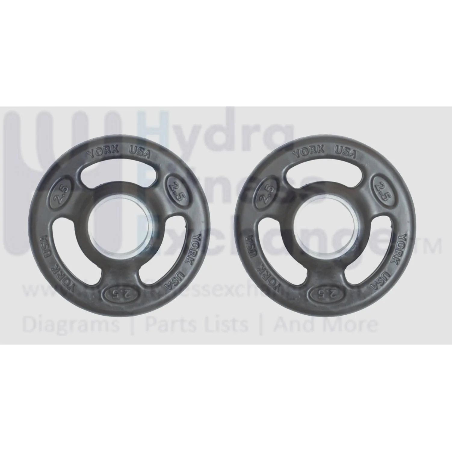 York Barbell 2-Inch ISO-Grip Rubber Encased Steel Olympic Plates (2½ Lb Pair) – Comfortable 3-Grip Design, Anti-Pinch Hub, Durable Steel Composite for Home, School, & Commercial Gym - Image 2