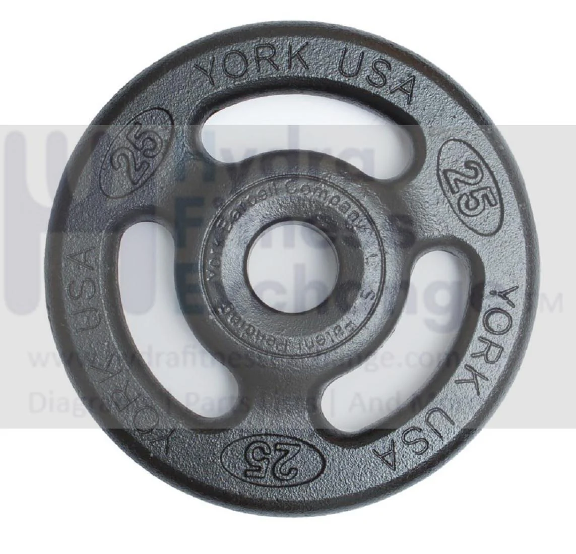 York Barbell 2" ISO-Grip Steel Olympic Weight Plates (25Lb) – Durable Steel Composite, Casting Coating, 3-Grip Anti-Pinch Design for Safe, Easy Handling – Home & Commercial Use