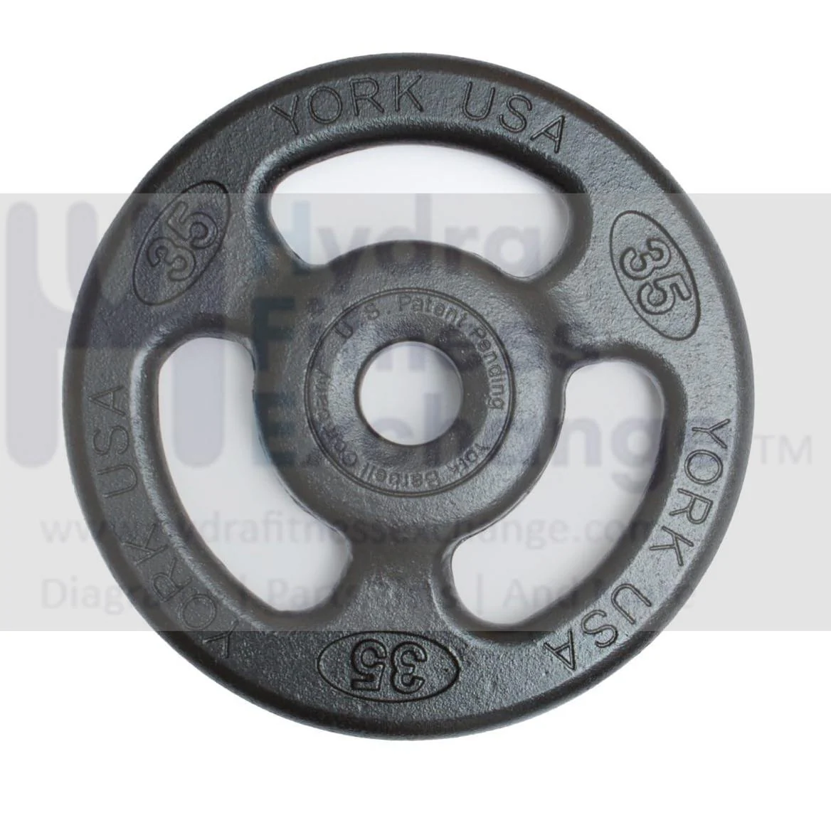 York Barbell 2" ISO-Grip Steel Olympic Weight Plates (35Lb) – Durable Steel Composite, Casting Coating, 3-Grip Anti-Pinch Design for Safe, Easy Handling – Home & Commercial Use