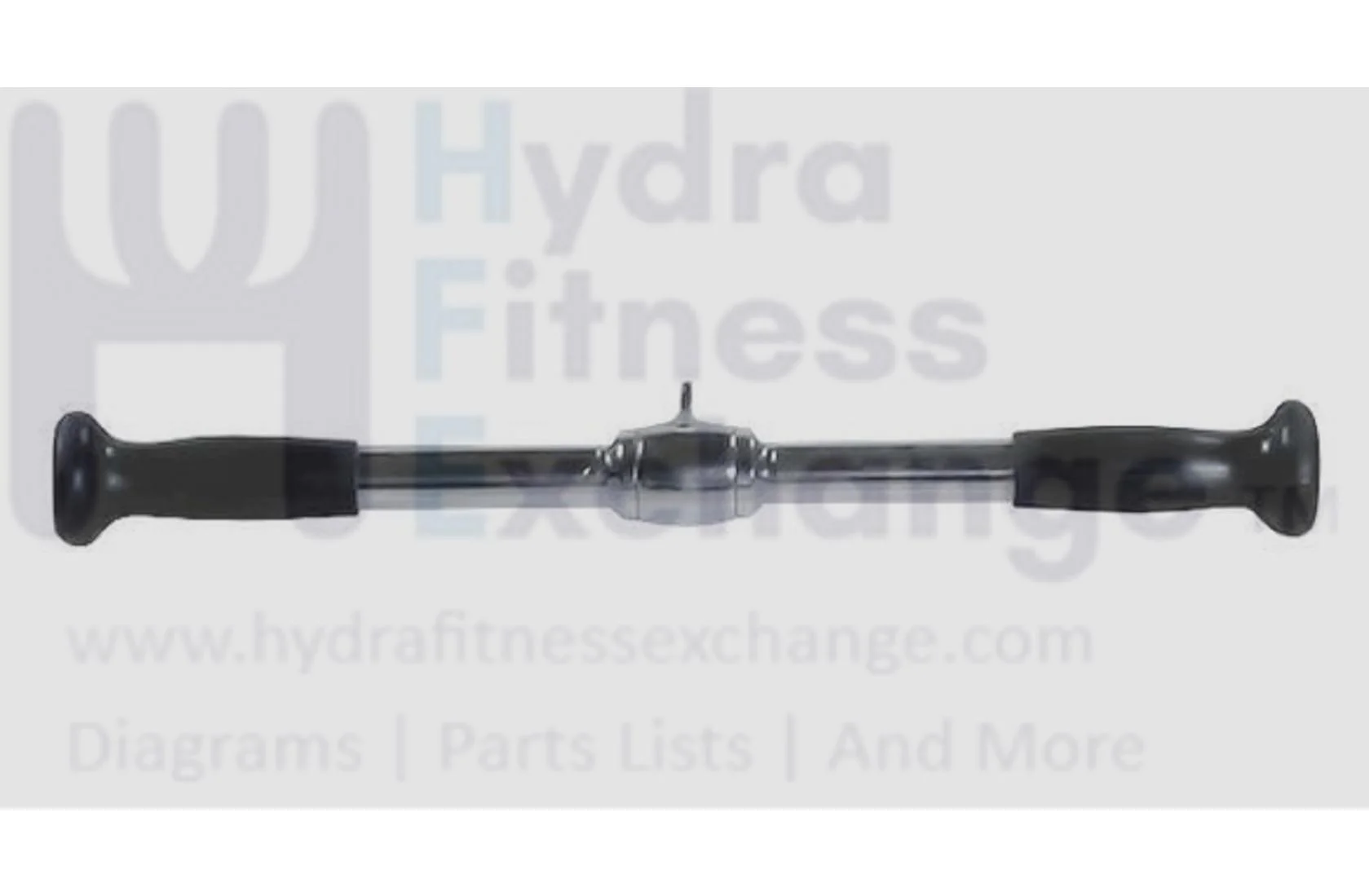 York Barbell 20" Chrome Revolving Straight-Bar with Rubber Ergo Grips - Cable Machines Attachments for Gym, Pull Down, Press Down Non-Slip Rubber Handle - Universal Gym Accessory