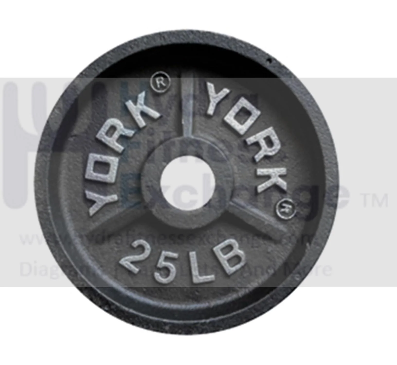 York Barbell 25lb 2" Deep Dish Olympic Weight Plate – Cast Iron, Easy to Grip and Load – Durable for Powerlifting Strength Training Home or Commercial Gym – Fits 2" Barbells – 11⅜" Dia, 1¾" Thick