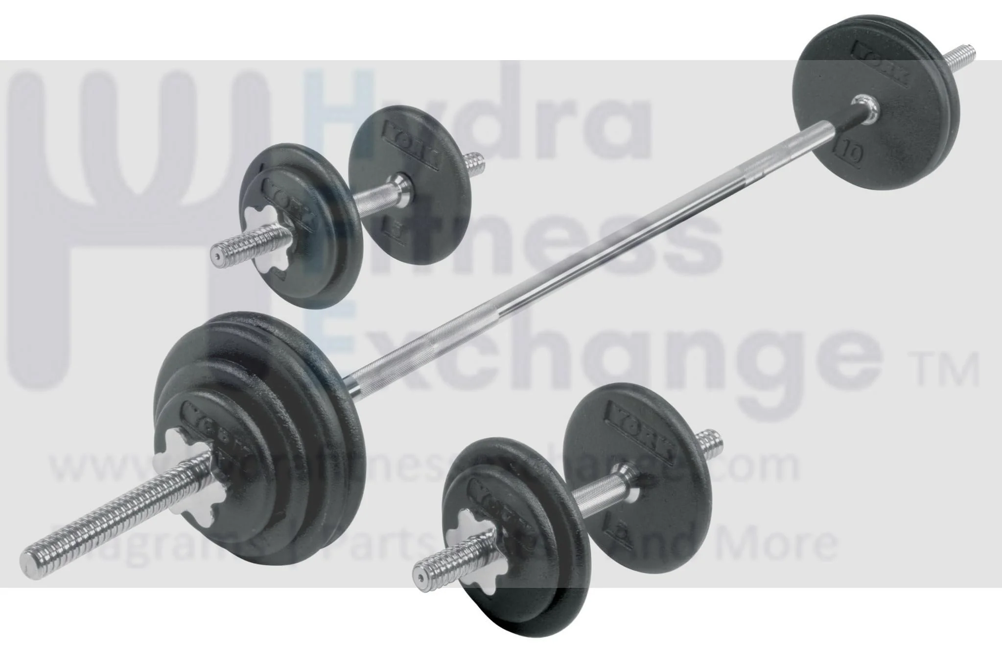 York Barbell 310lb Adjustable Pro Cast Iron Dumbbell & Includes 6’ Barbell – 2 Dumbbell Handles, Plates (2.5lb 5lb 10lb 25lb 50lb) & 6 Spin Lock Collars for Weight Lifting Training Gym