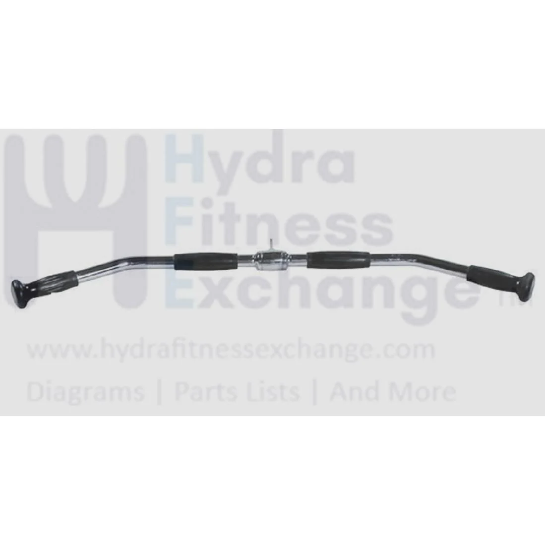 York Barbell 36" Chrome Lat Pulldown Bar with Rubber Ergo Grips - Revolving Bar Multiple Grip Options Non-Slip Rubber Handles - Stainless Steel Chrome - Gym Equipment Machine Attachment