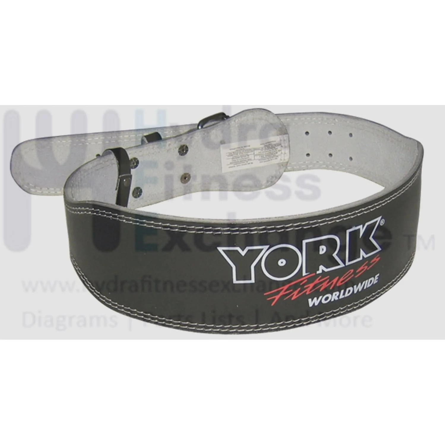 York Barbell 4" Padded Leather Weightlifting Belt – Tapered Design, Double-Prong Buckle, Lumbar Support, 12 Holes – for Powerlifting, Bodybuilding, Deadlifts, Squats – Men & Women - Medium Size