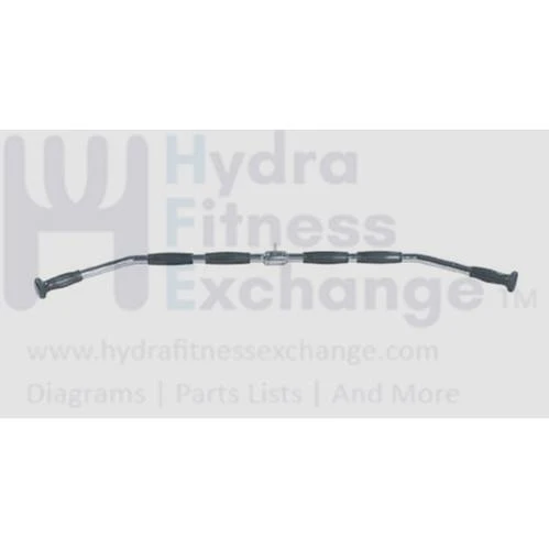 York Barbell 48" Chrome Lat Pulldown Bar with Rubber Ergo Grips - Revolving Bar Multiple Grip Options Non-Slip Rubber Handles - Stainless Steel Chrome - Gym Equipment Machine Attachment