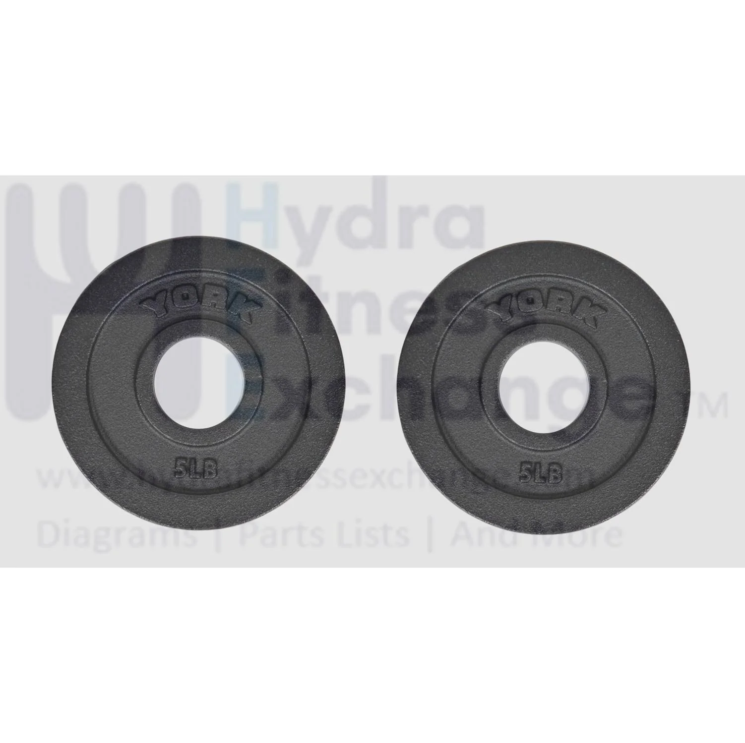 York Barbell Cast Iron Olympic Weight Plates – 2" Standard Hole Free Weights for All Olympic Barbells – Pairs of 05LB – Ideal for CrossFit, Powerlifting, Weightlifting & Strength Training