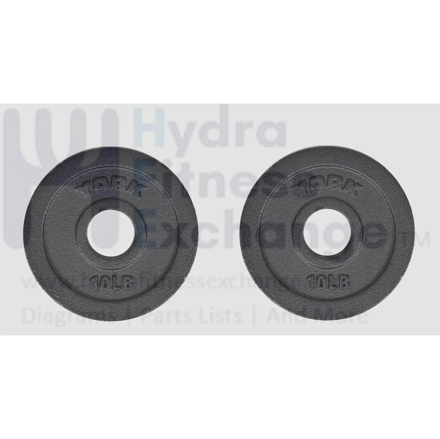 York Barbell Cast Iron Olympic Weight Plates – 2" Standard Hole Free Weights for All Olympic Barbells – Pairs of 10LB – Ideal for CrossFit, Powerlifting, Weightlifting & Strength Training
