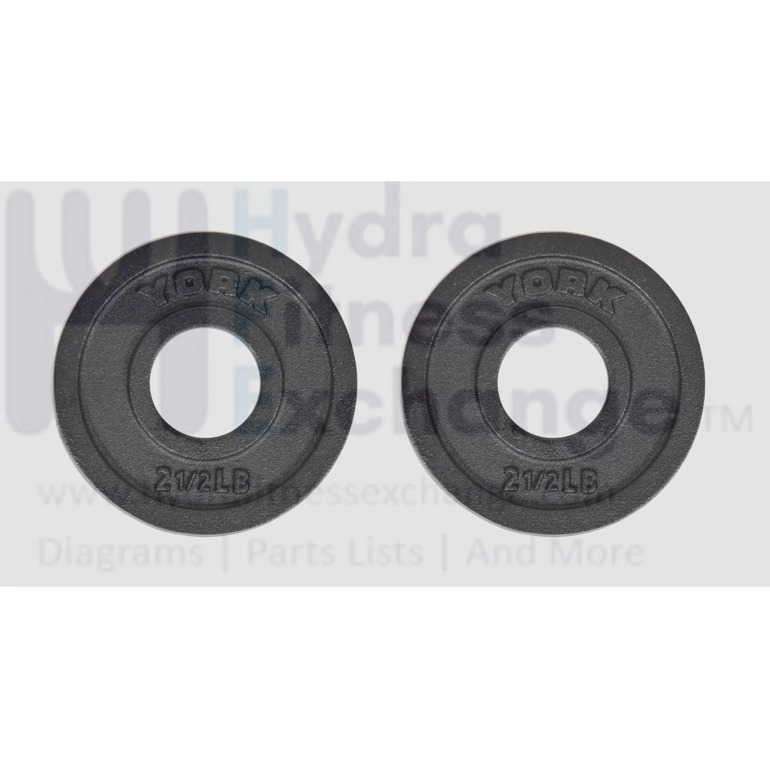 York Barbell Cast Iron Olympic Weight Plates – 2" Standard Hole Free Weights for All Olympic Barbells – Pairs of 2.5LB – Ideal for CrossFit, Powerlifting, Weightlifting & Strength Training