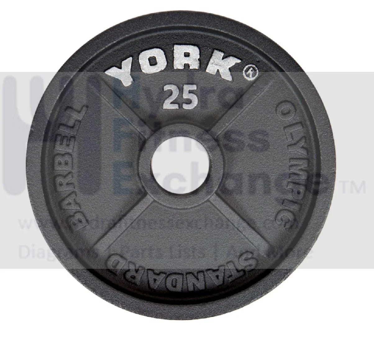 York Barbell Cast Iron Olympic Weight Plates 25Lb – 2" Standard Hole Free Weights for All Olympic Barbells – Ideal for CrossFit, Powerlifting, Weightlifting & Strength Training