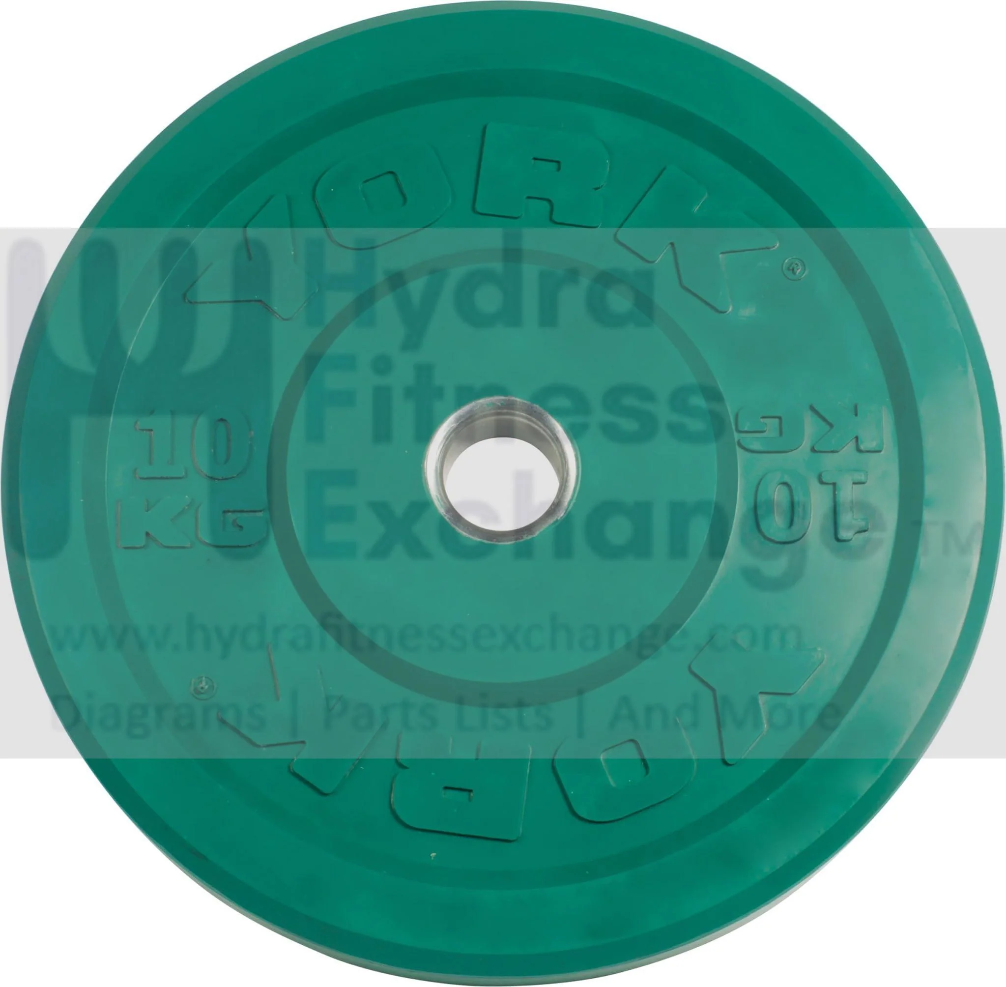 York Barbell Color-Coded Rubber Training Bumper Plates | Olympic Weightlifting Plates 10 KG | Durable Solid Rubber with 2” Center Steel Sleeve | Noise-Reducing, Floor-Protecting Weight Plates - Green