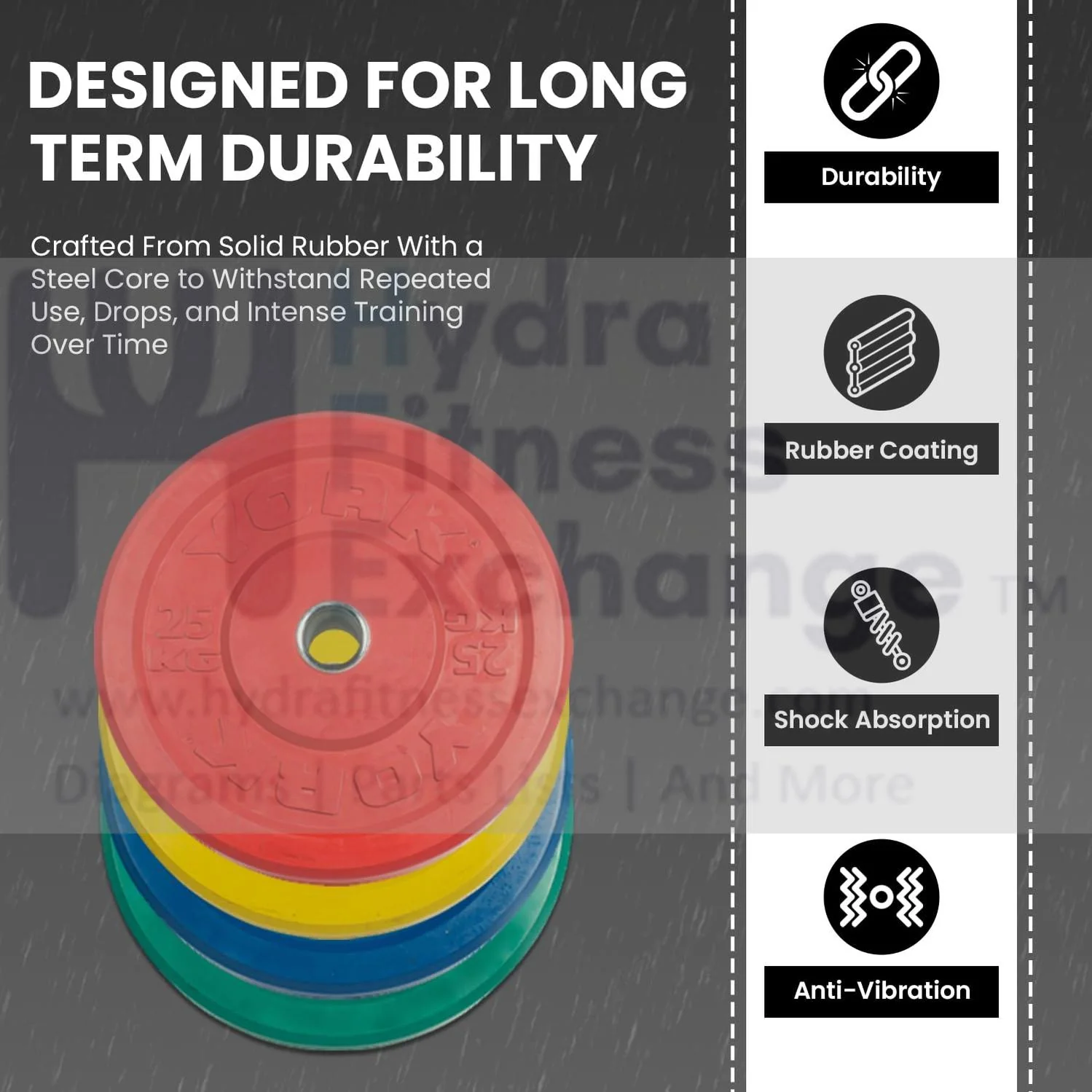 York Barbell Color-Coded Rubber Training Bumper Plates | Olympic Weightlifting Plates 15 KG | Durable Solid Rubber with 2” Center Steel Sleeve | Noise-Reducing, Floor-Protecting Weight Plates - Yellow - Image 7