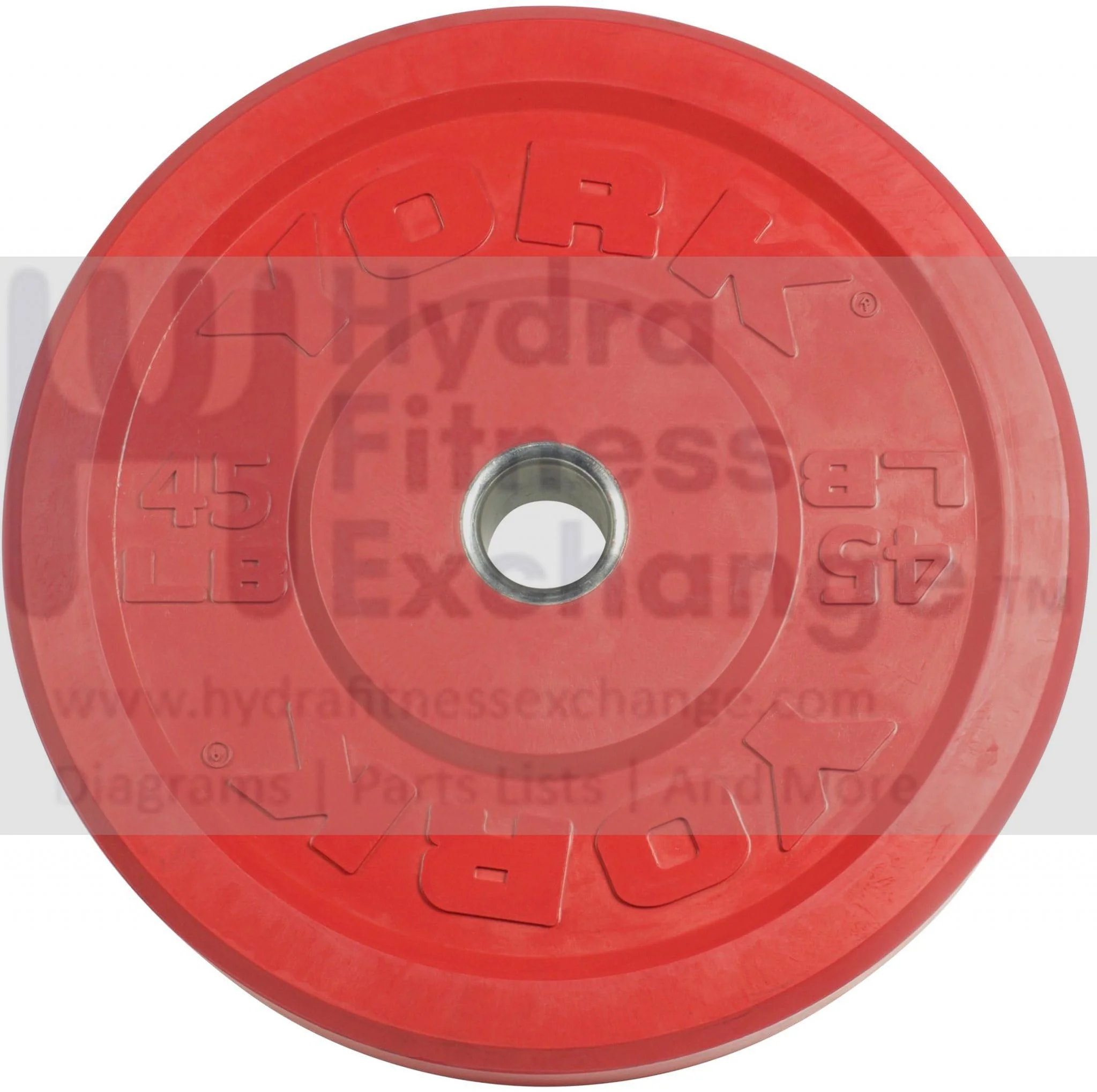 York Barbell Color-Coded Rubber Training Bumper Plates | Olympic Weightlifting Plates 45 LB | Durable Solid Rubber with 2” Center Steel Sleeve | Noise-Reducing, Floor-Protecting Weight Plates - Red