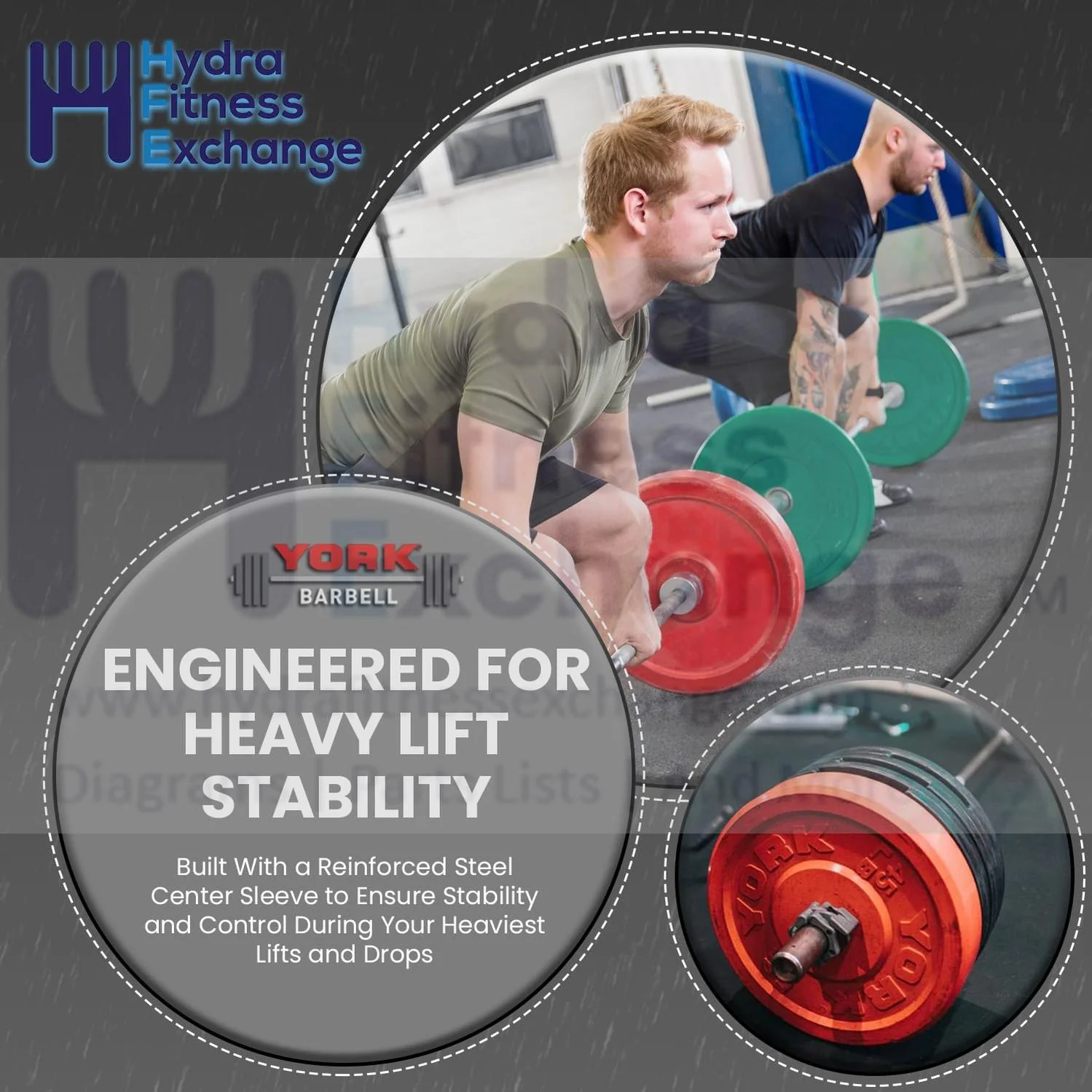 York Barbell Color-Coded Rubber Training Bumper Plates | Olympic Weightlifting Plates 45 LB | Durable Solid Rubber with 2” Center Steel Sleeve | Noise-Reducing, Floor-Protecting Weight Plates - Red - Image 8