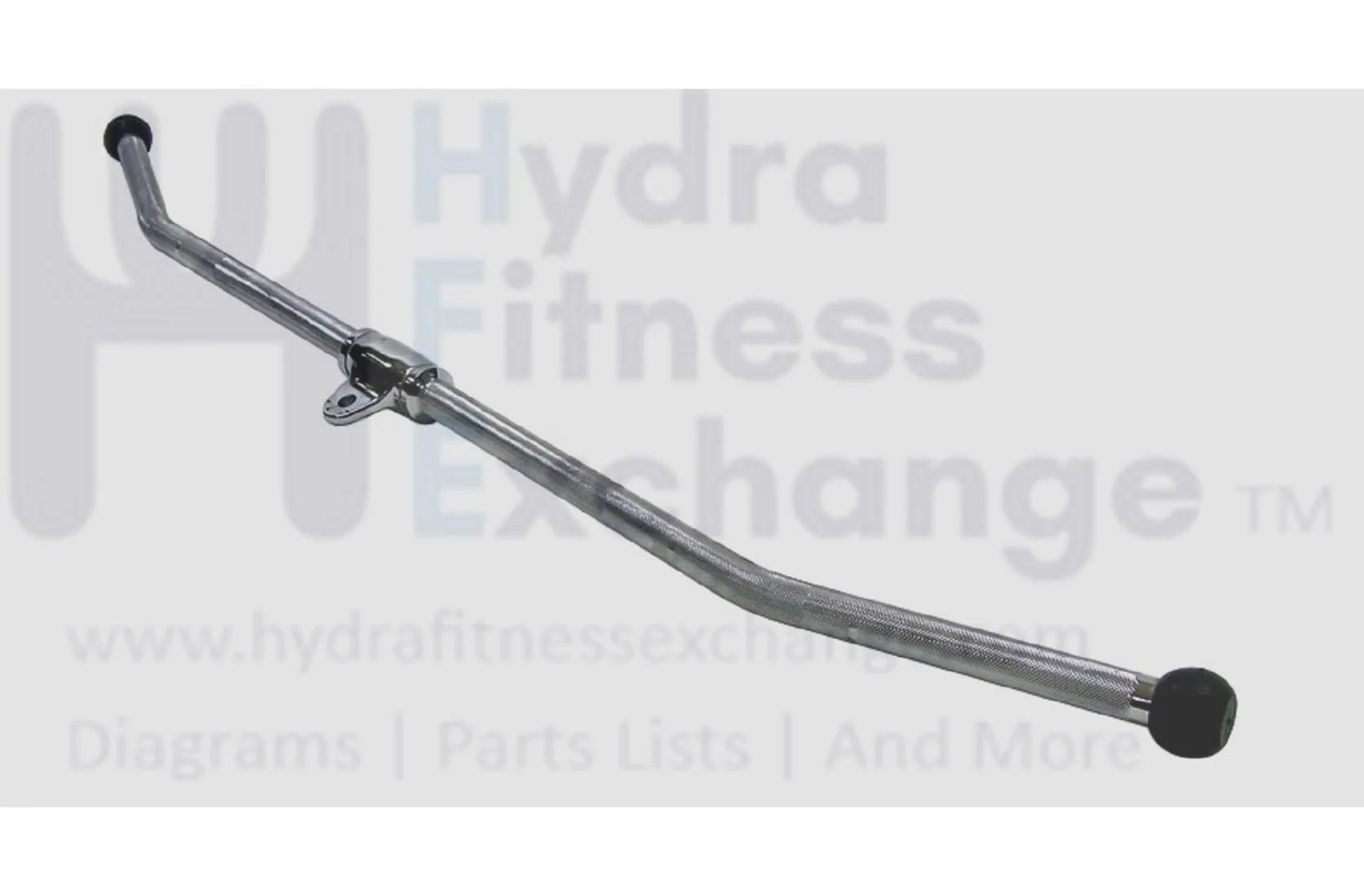 York Barbell D-48″ Solid Steel Lat Pulldown Swivel Bar – Heavy-Duty Cable Machine Attachment with Textured Steel & Solid Rubber Ends – Ideal for Triceps Pressdowns, Curls, Rows, Lat Pulls & More