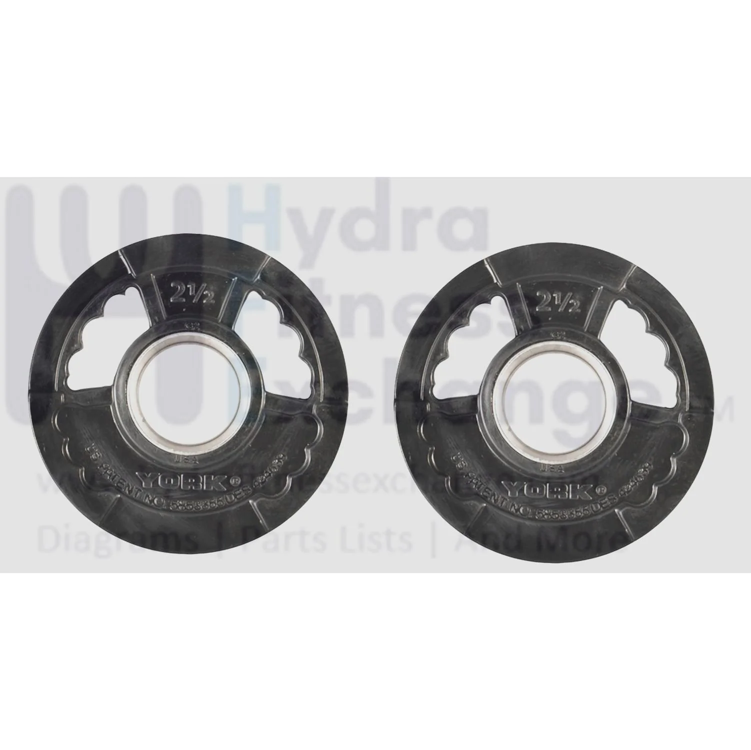 York Barbell Dual Grip Thin Line Rubber Encased Olympic Plate (2.5 lb Pair) – 2" Center Hole, Interlocking Design, Durable Rubber Coating, Easy-Grab Handles – For Home Gym & Commercial - Image 2
