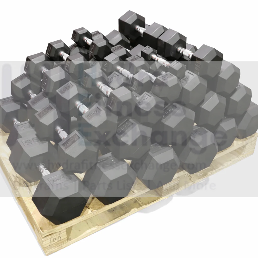 York Barbell Freeweight Rubber Hex Dumbbell Set 5 to 50 lb Pair Set