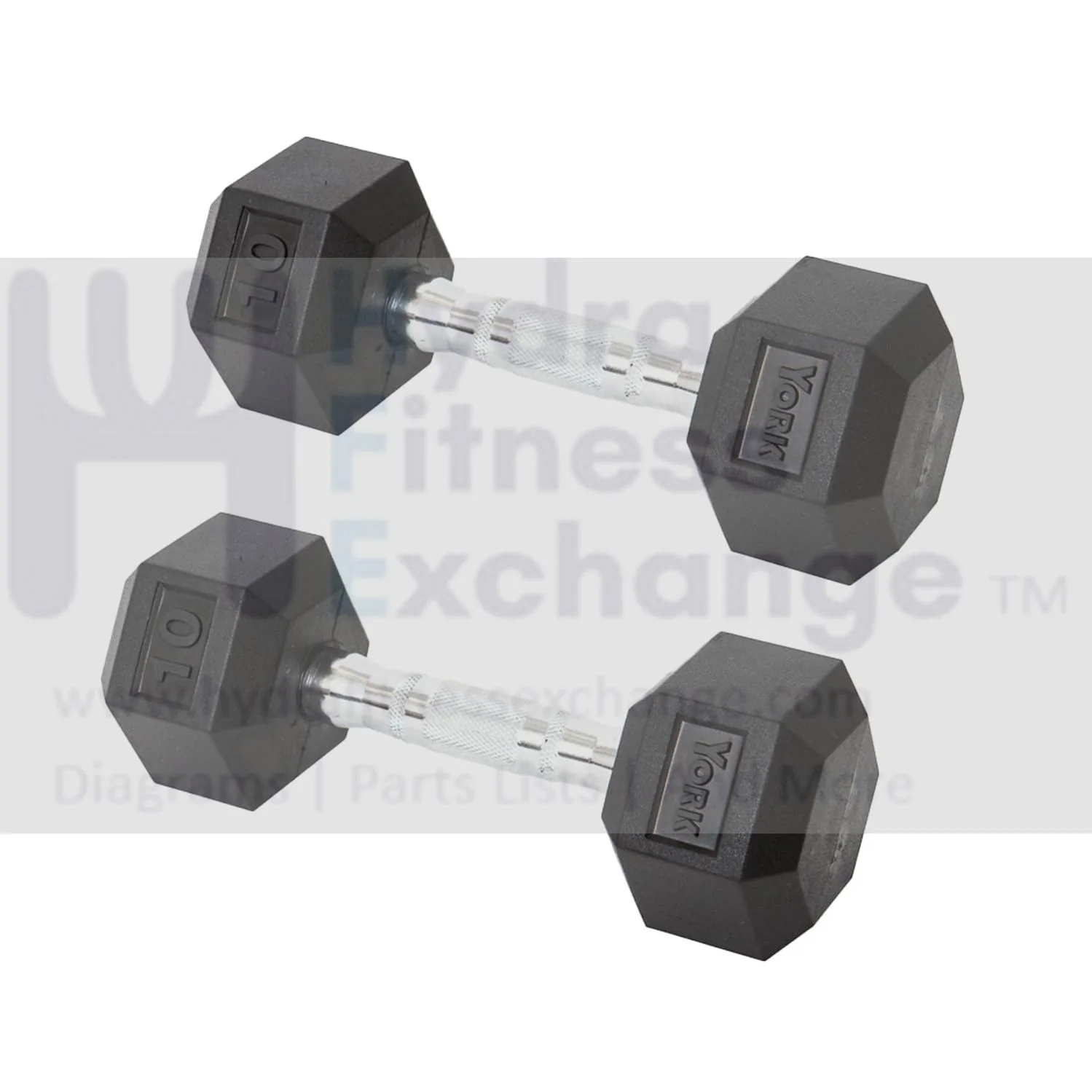 York Barbell Hex Dumbbell Set 10LB Rubber Coated Fixed Weight Dumbbells with Chrome Ergonomic Handle Odorless & Durable for Home Gym Women’s Strength Training Full Body Workouts - Pack of 2