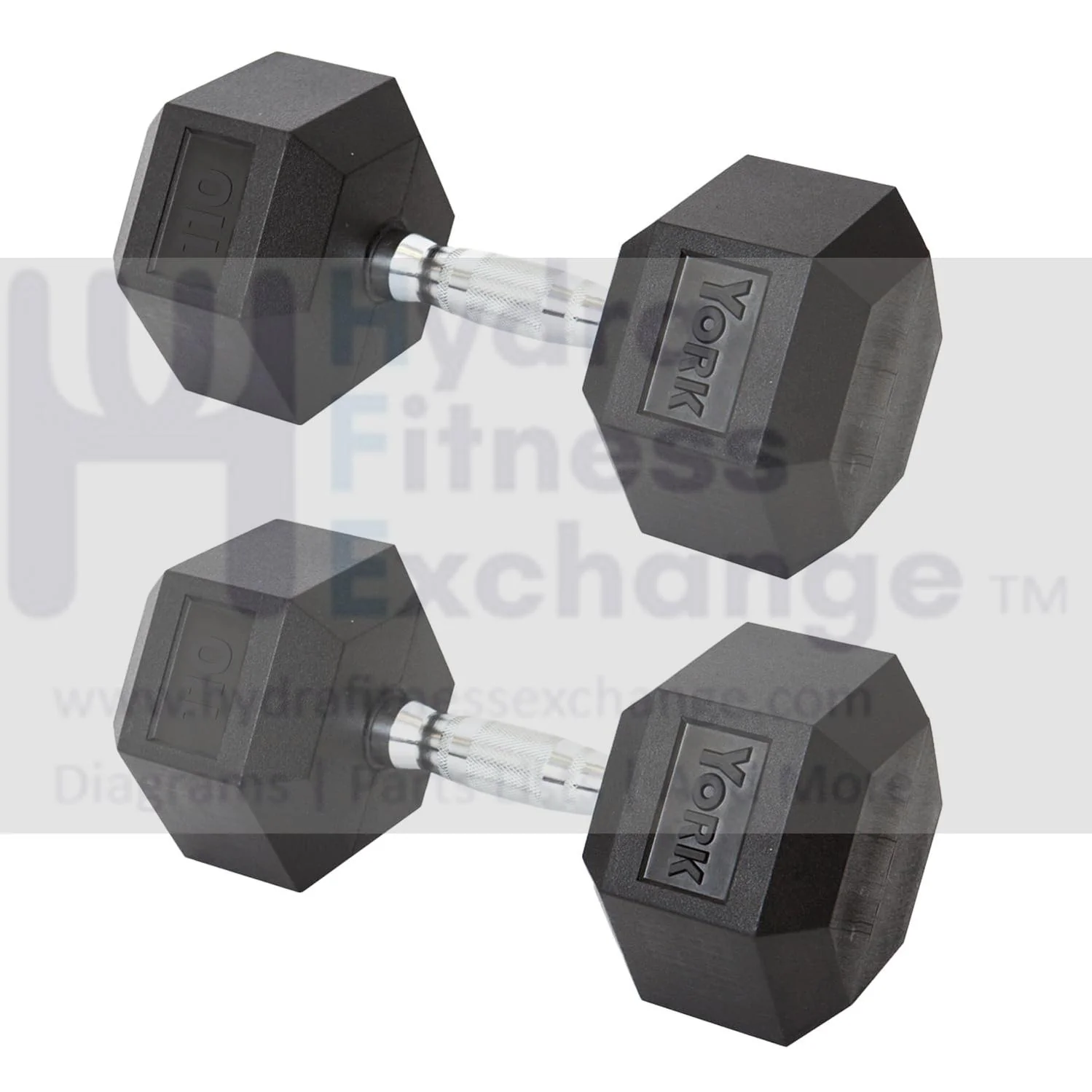 York Barbell Hex Dumbbell Set 110LB Rubber Coated Fixed Weight Dumbbells with Chrome Ergonomic Handle Odorless & Durable for Home Gym Women’s Strength Training Full Body Workouts - Pack of 2