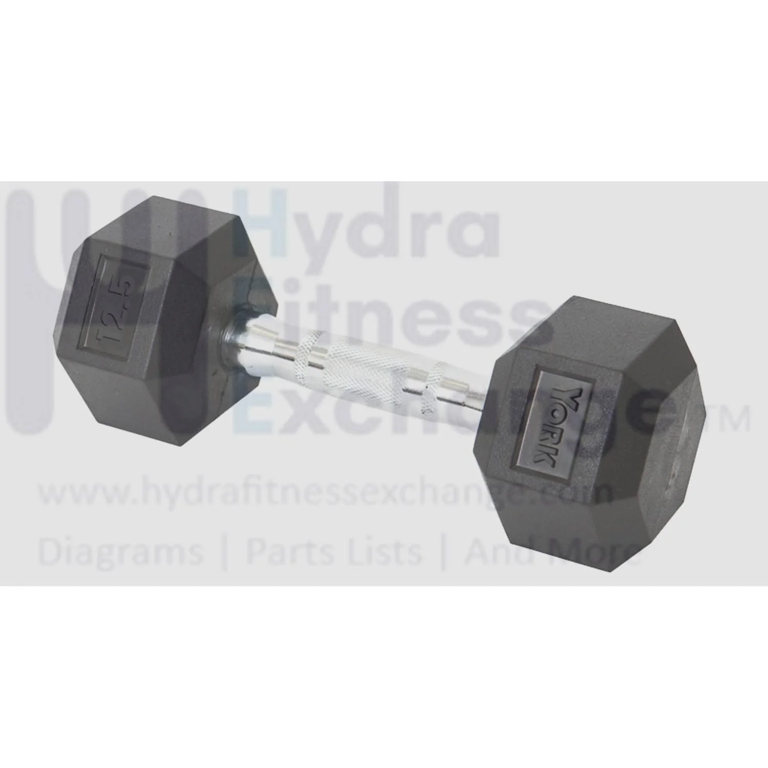 York Barbell Hex Dumbbell Set 12.5LB Rubber Coated Fixed Weight Dumbbells with Chrome Ergonomic Handle Odorless & Durable for Home Gym Women’s Strength Training Full Body Workouts - Pack of 1