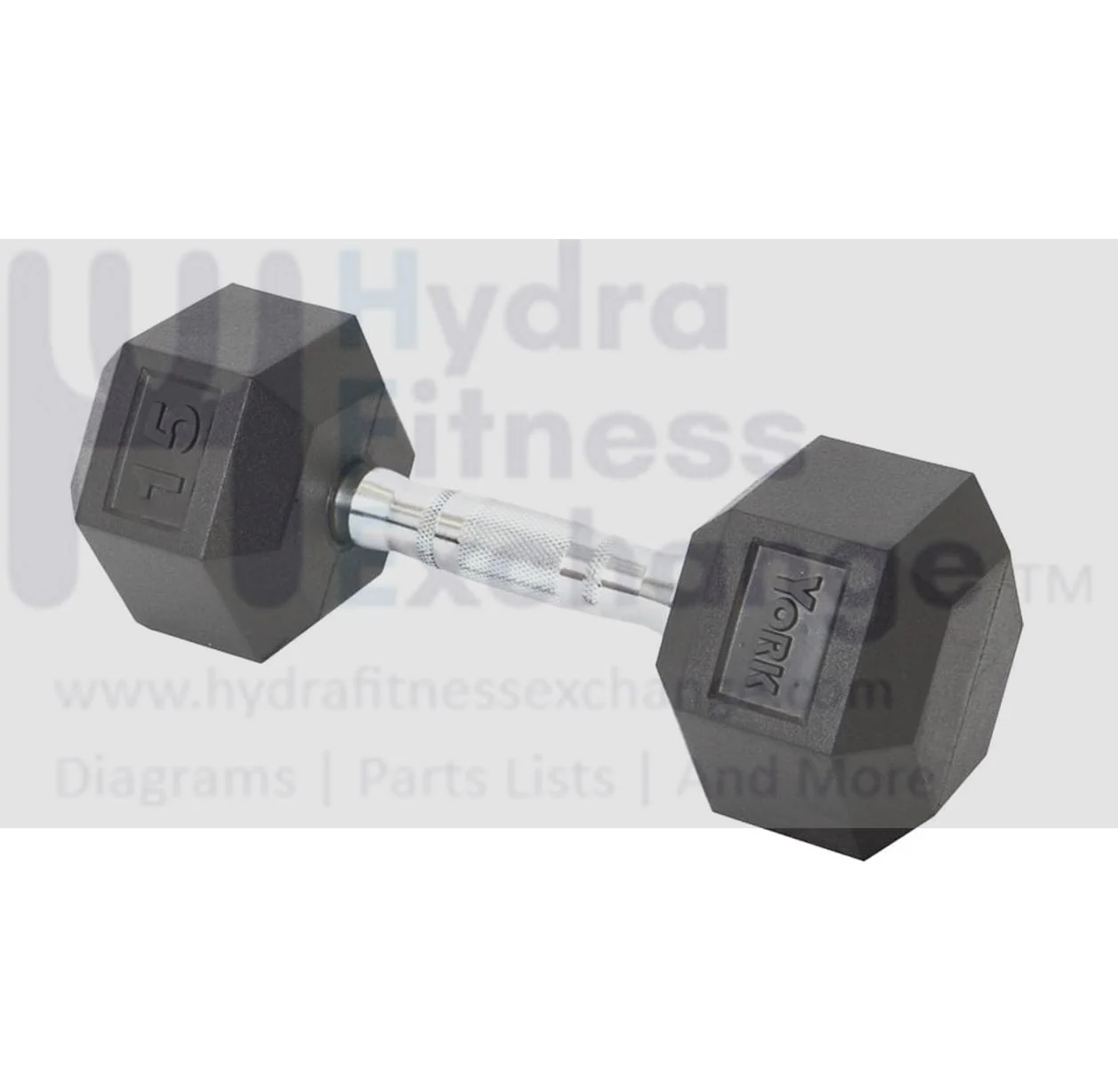 York Barbell Hex Dumbbell Set 15LB Rubber Coated Fixed Weight Dumbbells with Chrome Ergonomic Handle Odorless & Durable for Home Gym Women’s Strength Training Full Body Workouts - Pack of 1