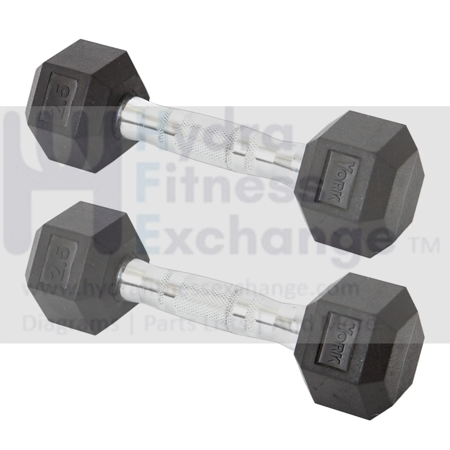 York Barbell Hex Dumbbell Set 2.5LB Rubber Coated Fixed Weight Dumbbells with Chrome Ergonomic Handle Odorless & Durable for Home Gym Women’s Strength Training Full Body Workouts - Pack of 2